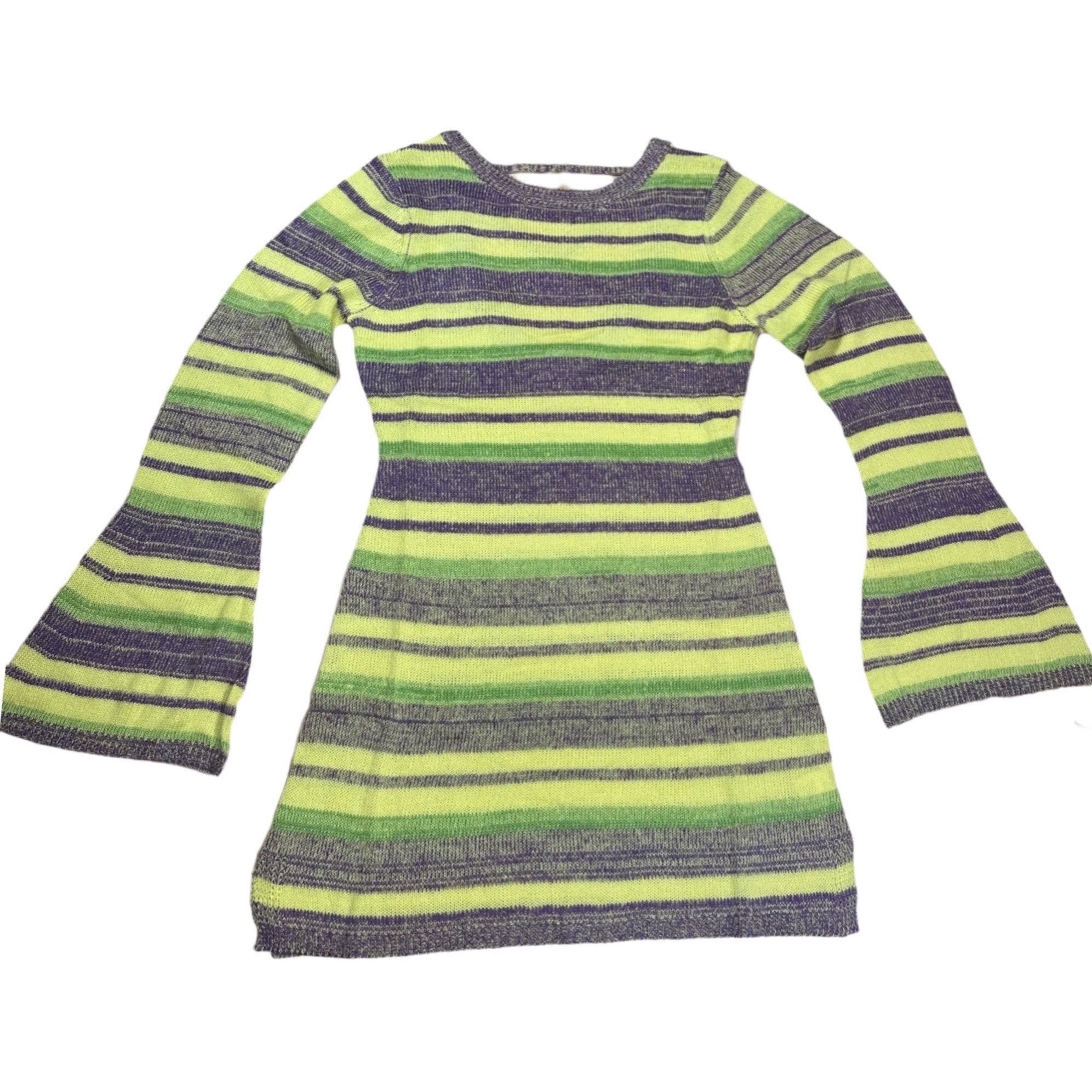 Other NWT Long Bell Sleeve Open Back Bodycon Multi Color Knit Mini Size S / US 4 / IT 40 - 5 Thumbnail