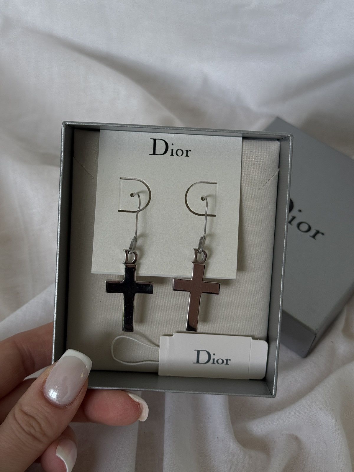 Dior × Vintage Dior vintage stainless steel cross earrings y2k Size ONE SIZE - 2 Thumbnail