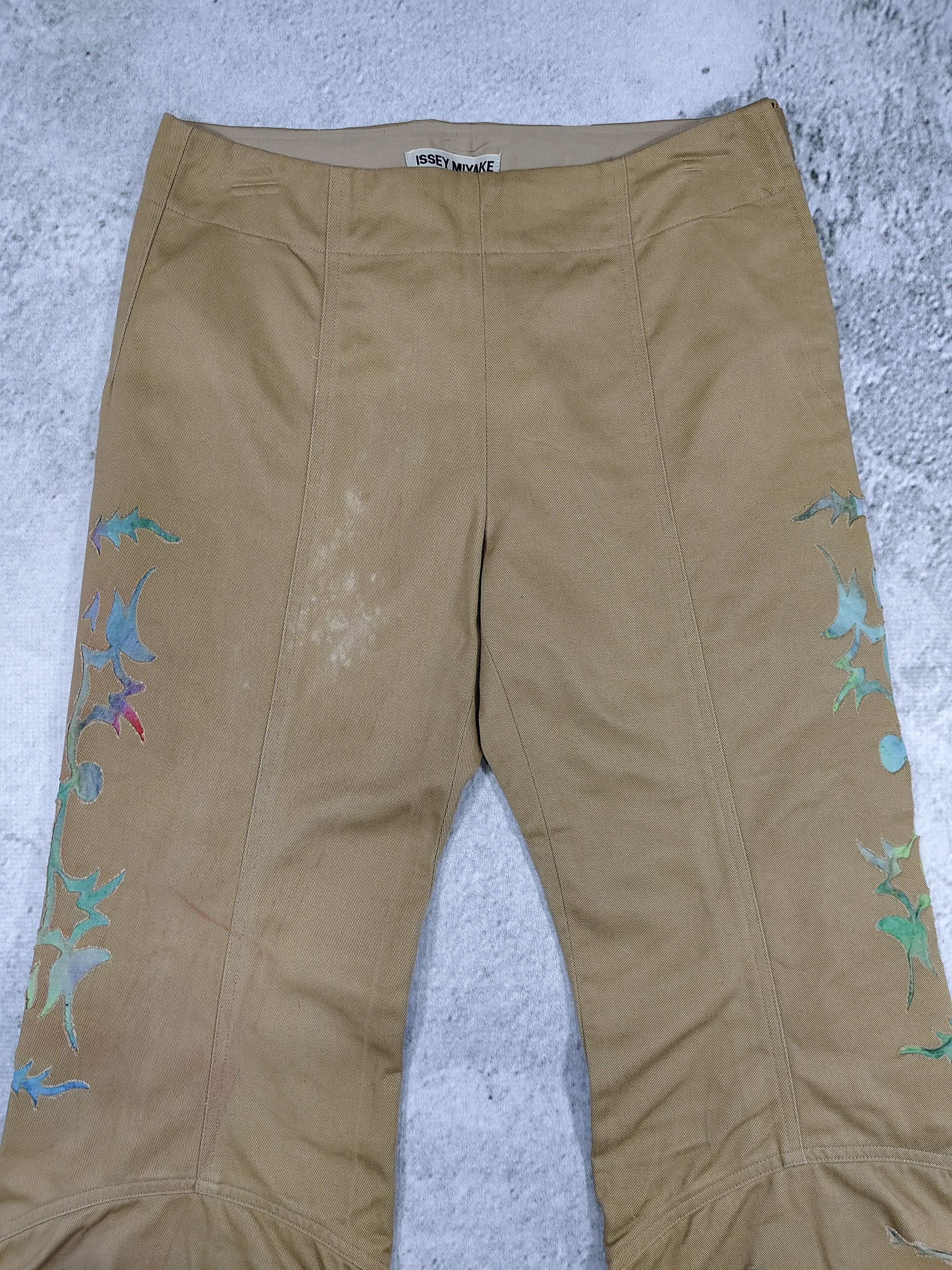Issey Miyake 00s Issey Miyake- Archive Tribal Applique Bell Bottom Flare Size 29" - 6 Thumbnail