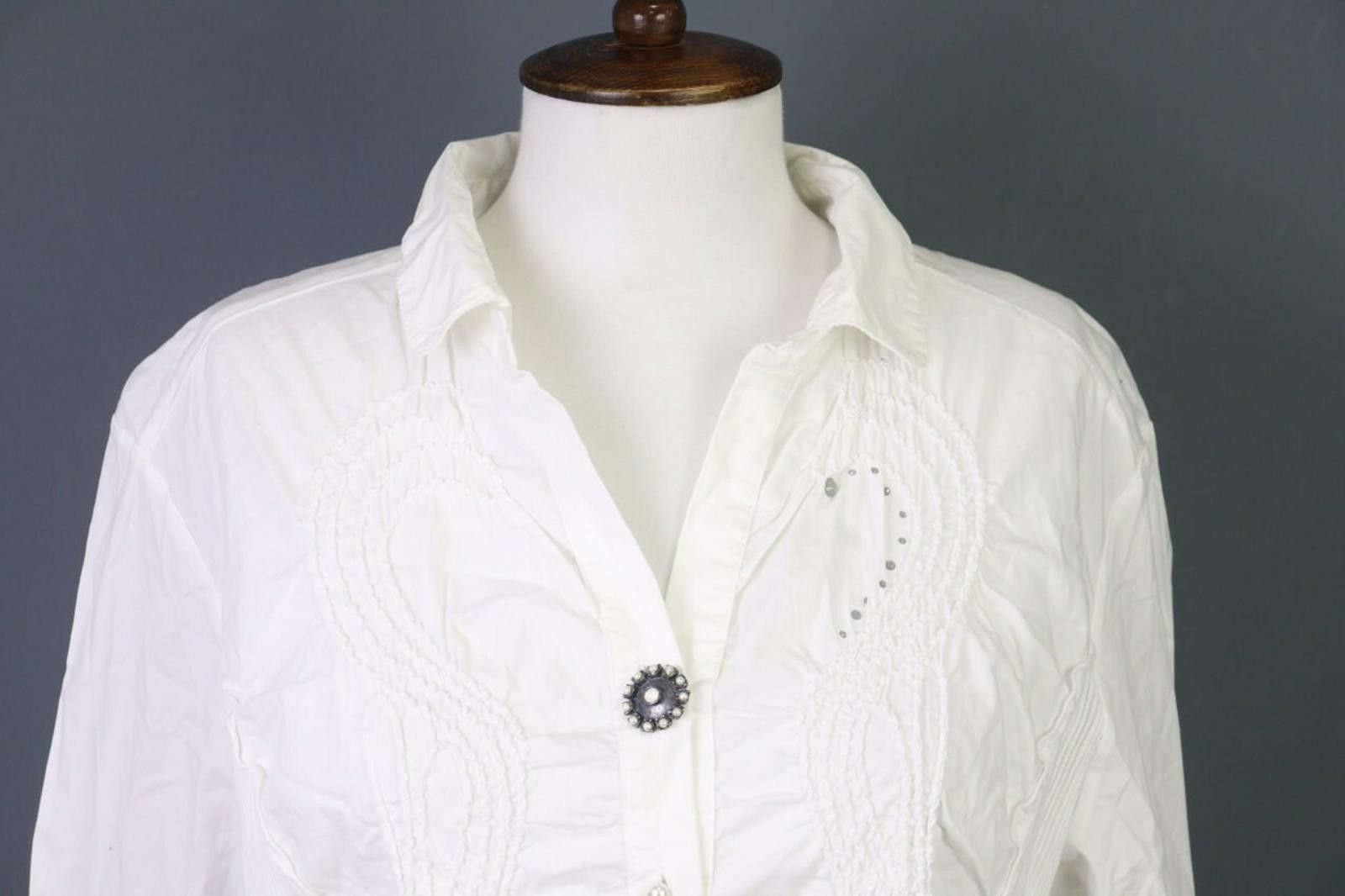 Designer Elisa Cavaletti White Designer Shirt Blouse Tunic Size 2 Size XS / US 0-2 / IT 36-38 - 2 Thumbnail