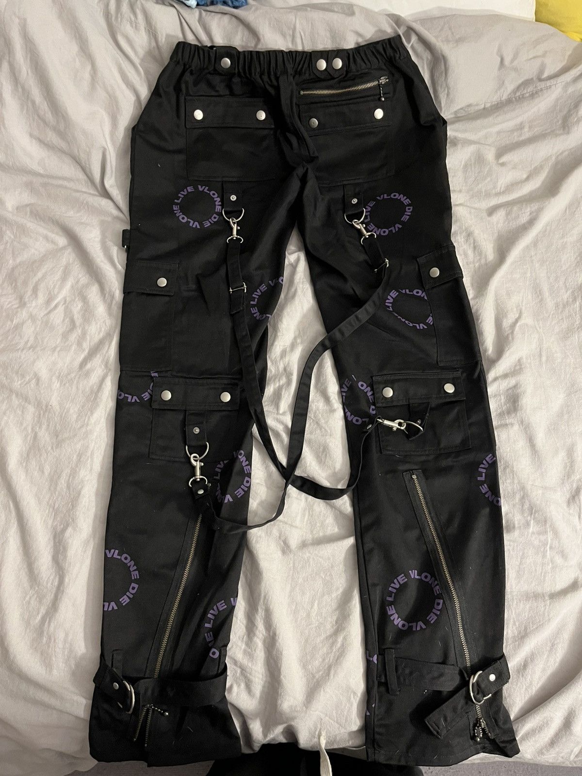 Vlone Vlone black and purple bondage pants Size US 30 / EU 46 - 10 Thumbnail