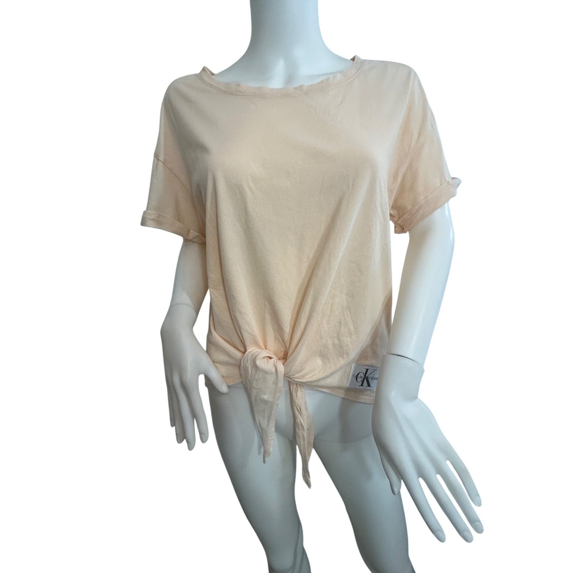 Calvin Klein Calvin Klein Jeans Women’s Top T-Shirt M Peach Short Sleeve Size M / US 6-8 / IT 42-44 - 6 Thumbnail