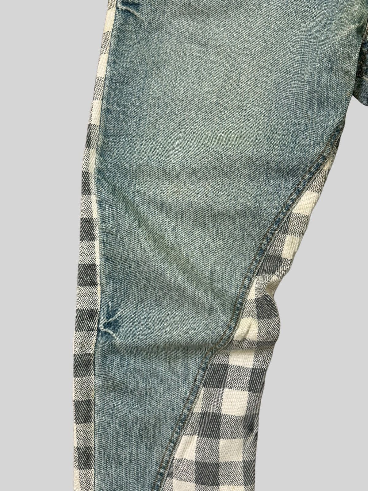 Japanese Brand VINTAGE CANTWO RECONSTRUCTED PLAIDS DENIM JEANS Size US 31 - 8 Thumbnail