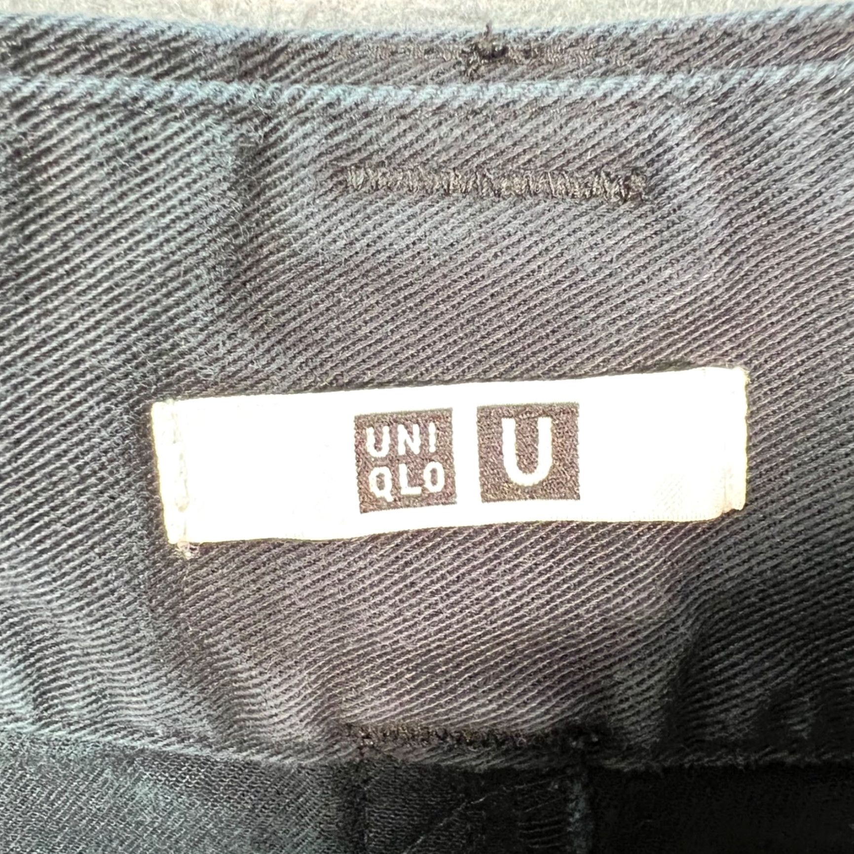 Uniqlo UNIQLO U Womens Size 8 Black High-Waisted Wide-Leg Cotton Pants With Belt Size 30" / US 8 / IT 44 - 3 Thumbnail