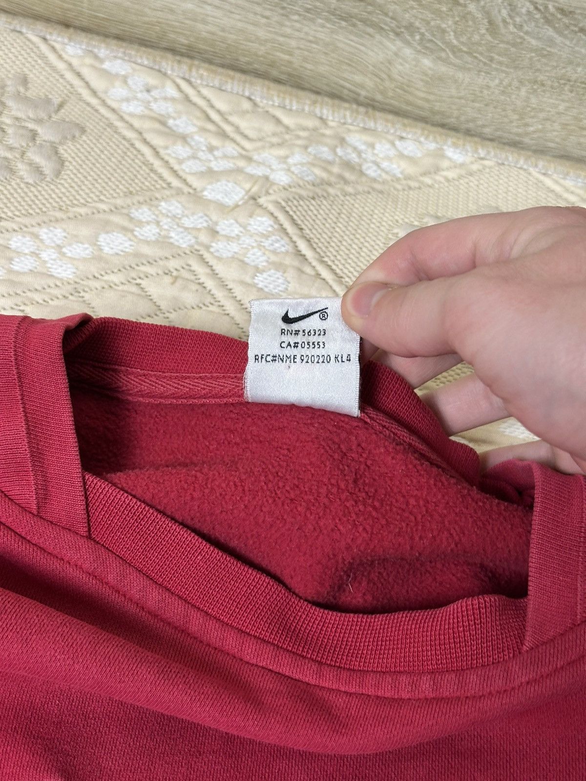 Nike 🔥 90s Big Logo Swoosh Nike Burgundy Sweatshirt Pullover 00s Size US S / EU 44-46 / 1 - 5 Thumbnail