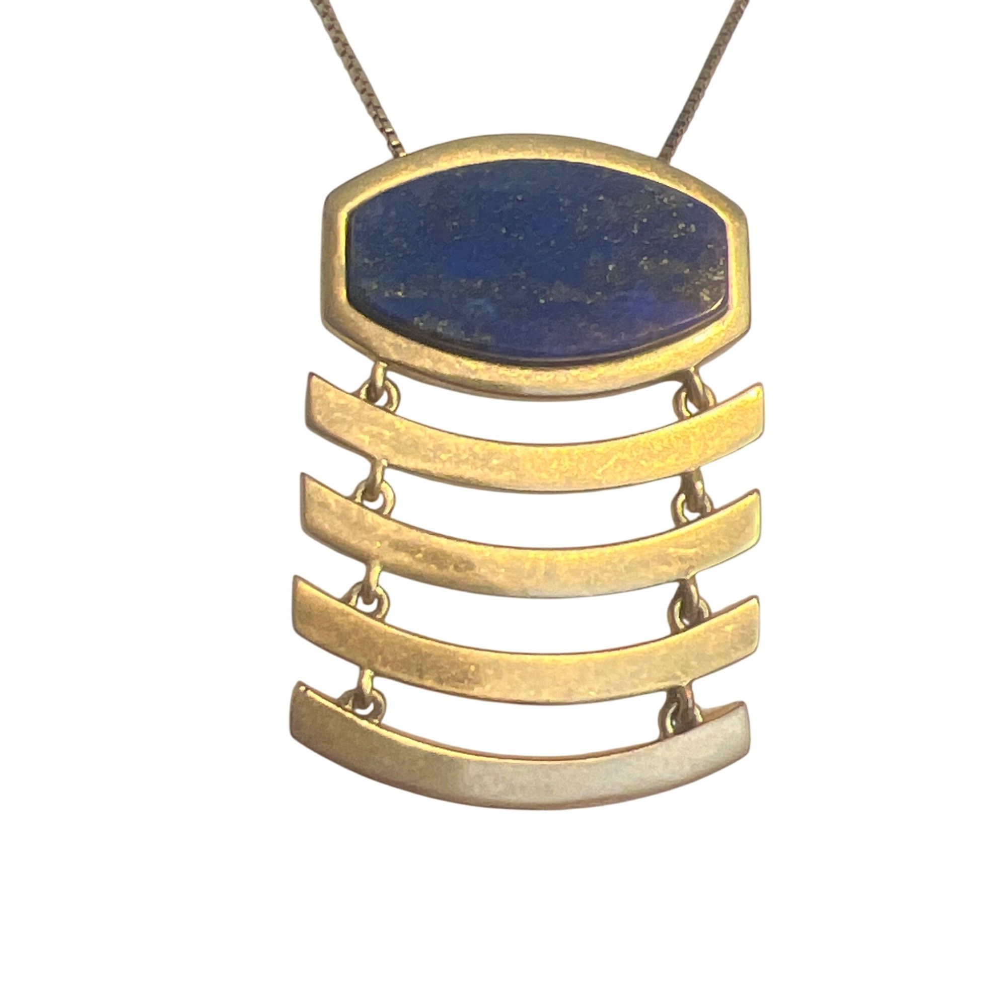 Madewell Madewell Gold Tone Necklace Lapis Lazuli Modernist Articulat Size ONE SIZE - 2 Thumbnail