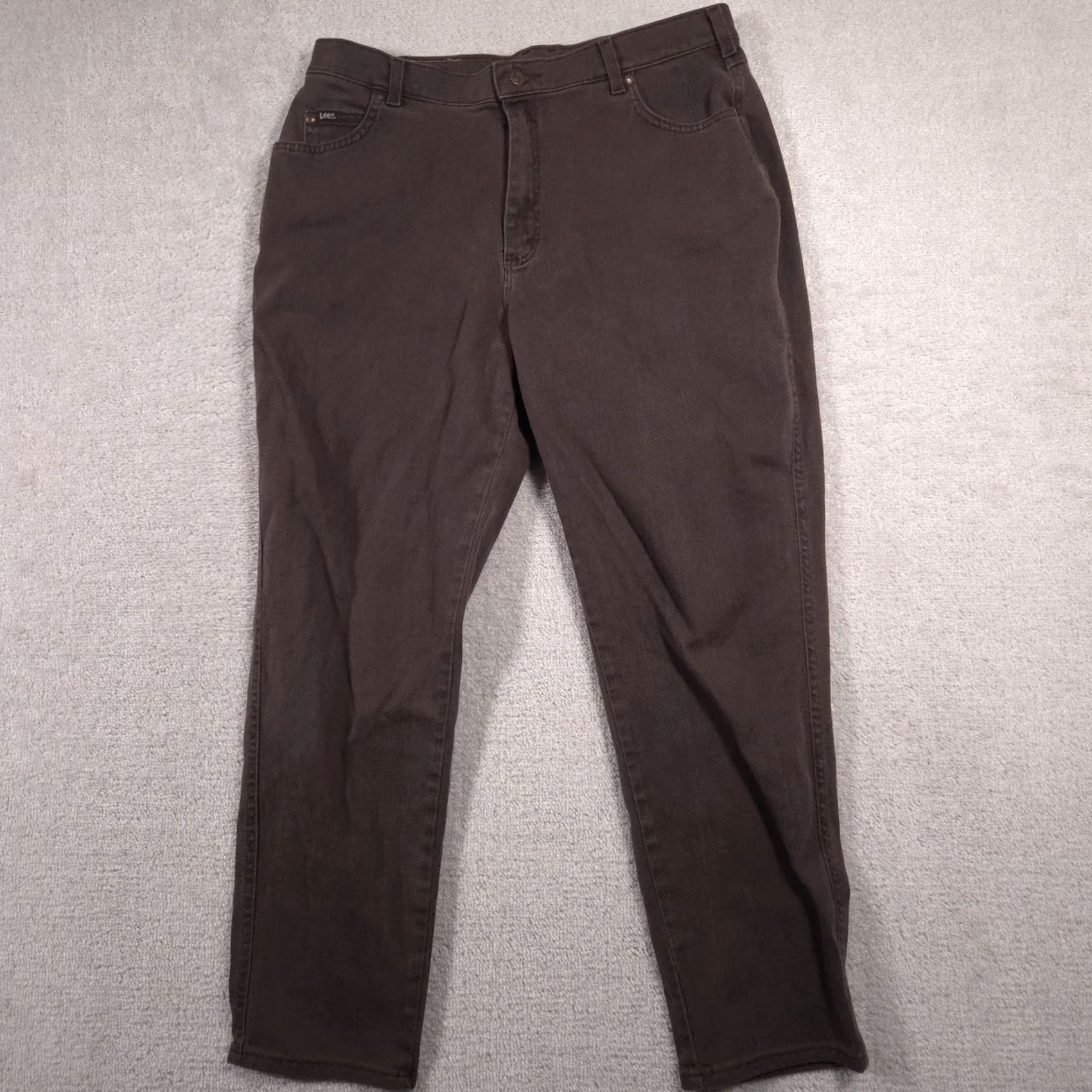 Lee VINTAGE Lee Riders Jeans Womens 18 Dark Brown Relaxed Fit Tapered Leg Denim Pants Size 40" / US 18 - 2 Thumbnail