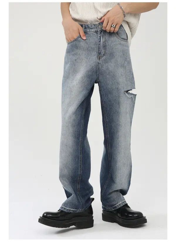 Japanese Brand Manami x Riyo Vintage gradient wash side ripped jeans y2k Size US 32 / EU 48 - 8 Thumbnail
