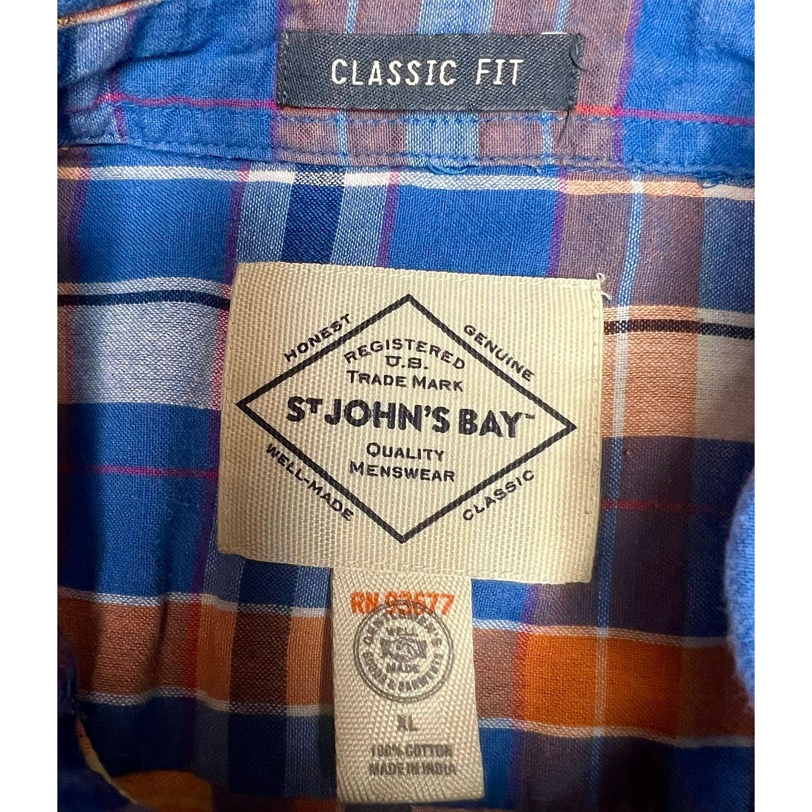 St. Johns Bay St. John’s Bay Men LG Plaid Shirt Classic Fit Short Sleeve Size US L / EU 52-54 / 3 - 3 Thumbnail