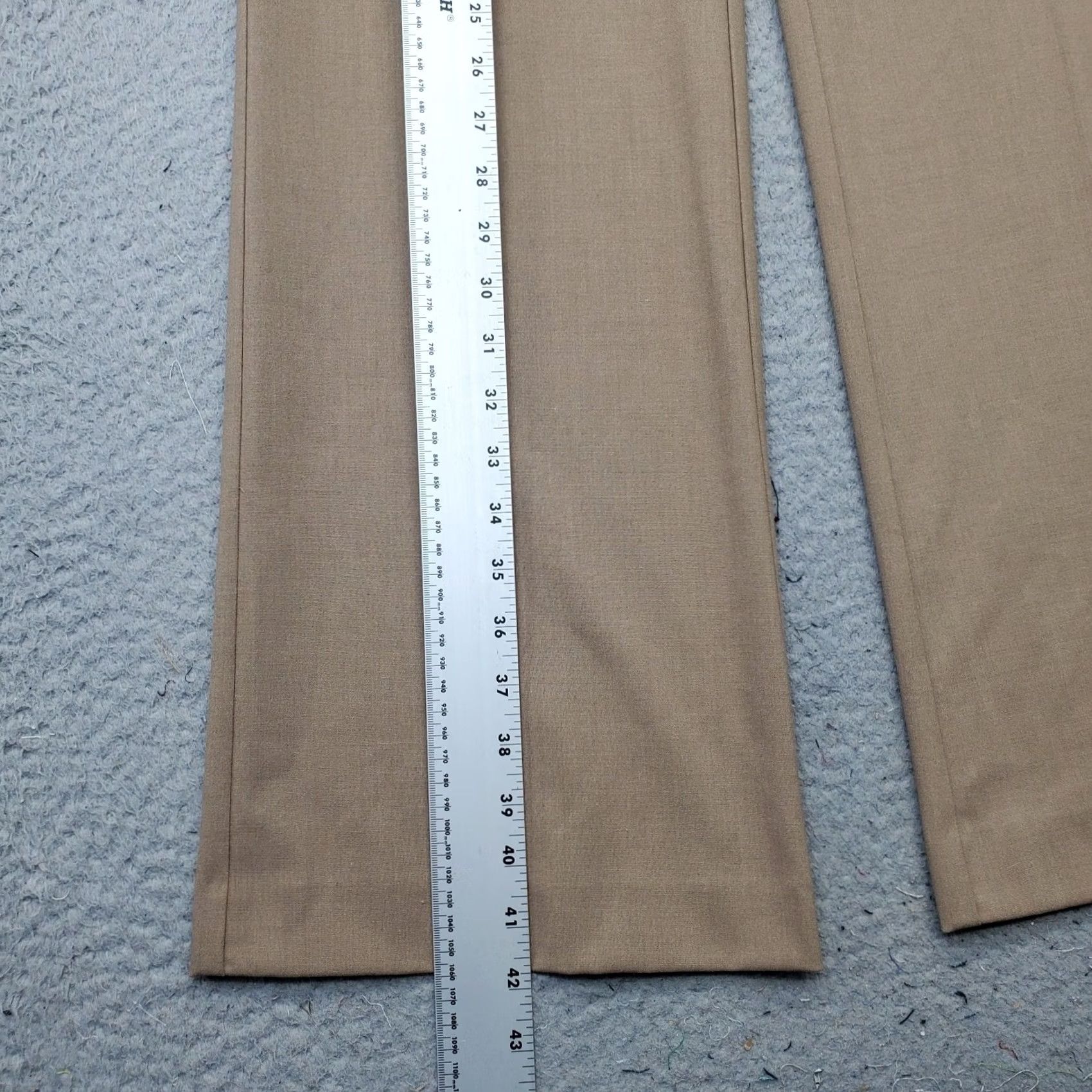 Ann Taylor Ann Taylor Women's Pants 12 Tan Bootcut Flat Front High Waist Stretch Formal Size 34" / US 12 / IT 48 - 3 Thumbnail
