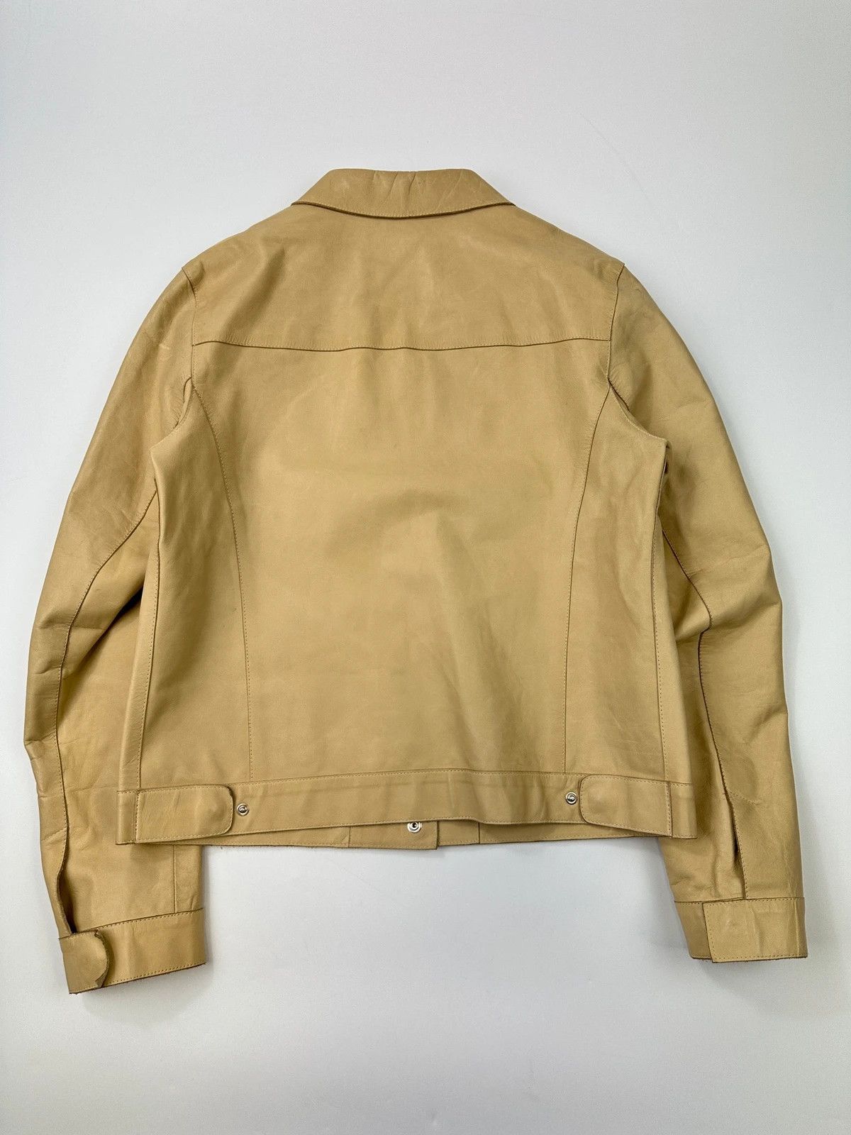Prada Prada Milano SS99 Beige Leather CalfSkin Snap Buttons Jacket Size M / US 6-8 / IT 42-44 - 7 Thumbnail