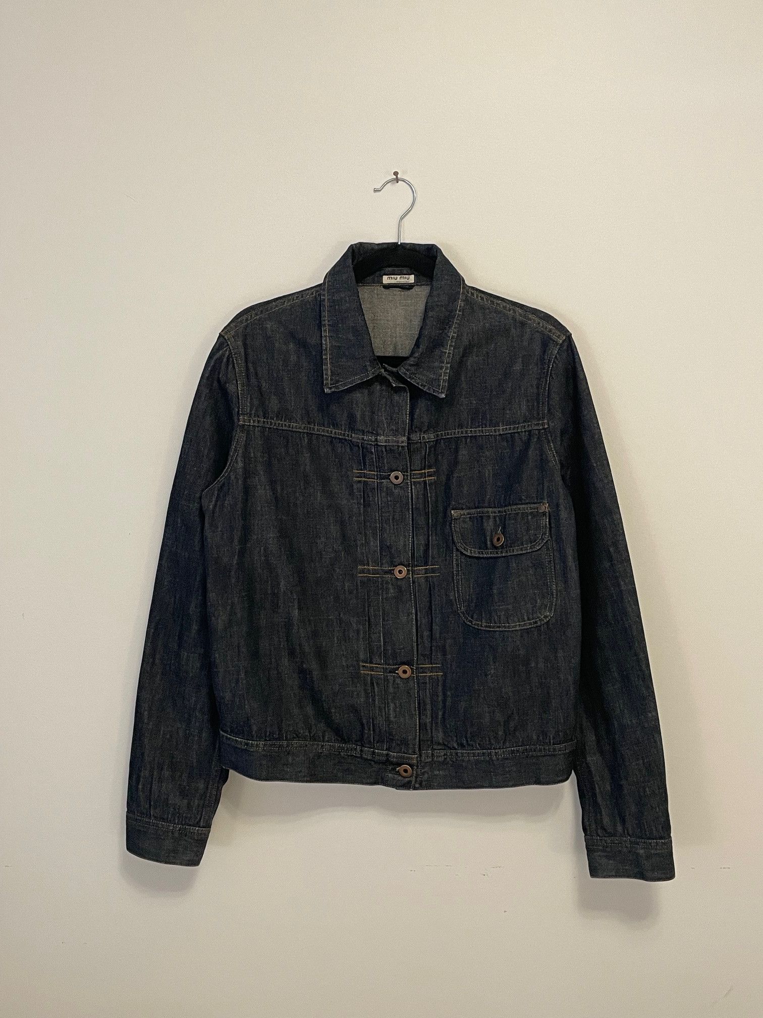 Miu Miu Miu Miu Denim Jacket size L, Fits M Size US M / EU 48-50 / 2 - 1 Thumbnail