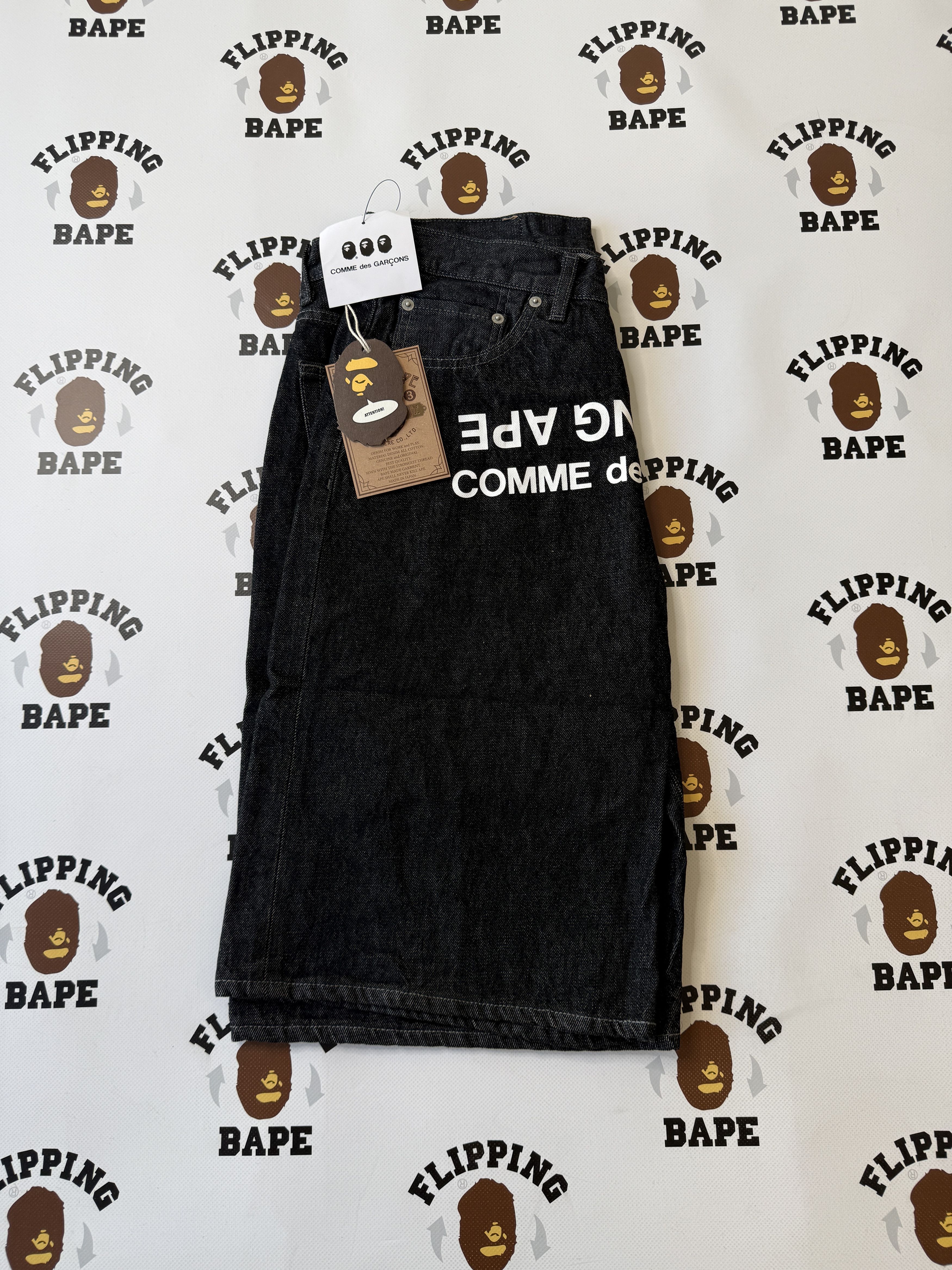 Bape × Comme des Garcons BAPE CDG OSAKA RELAXED FIT DENIM SHORTS (2026) Size US 34 / EU 50 - 12 Thumbnail