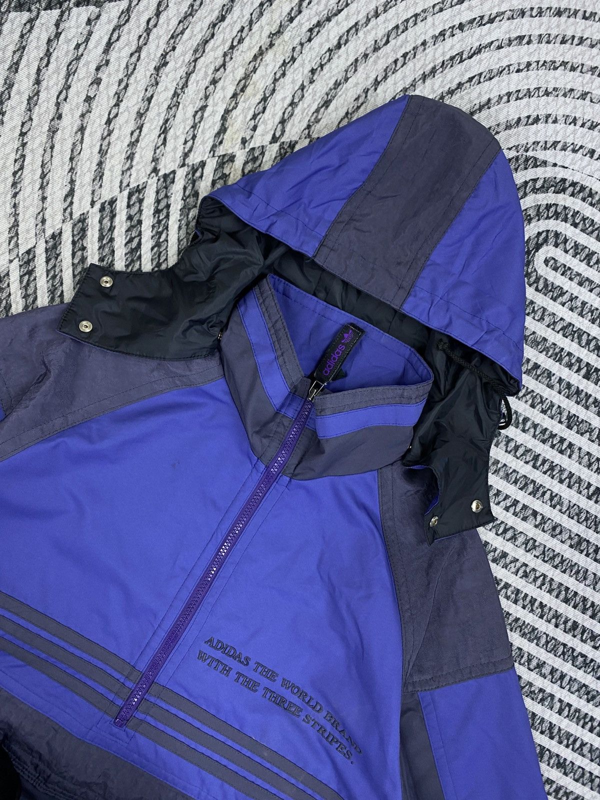 Adidas 🔥RARE Vintage Adidas Three Stripes Pullover Anorak Jacket Size US L / EU 52-54 / 3 - 8 Thumbnail