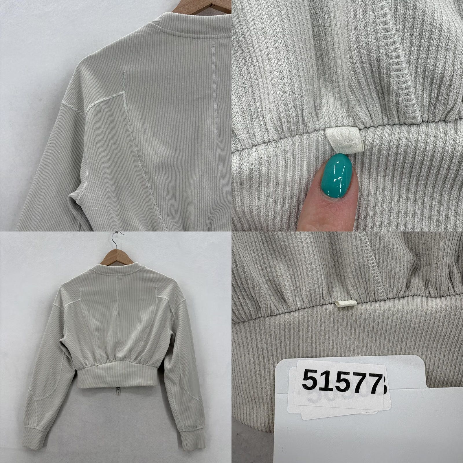 Lululemon Lululemon Ribbed Softstreme Cropped Jacket Womens 2 Gray Stretch Gym Travel Size XS / US 0-2 / IT 36-38 - 8 Thumbnail