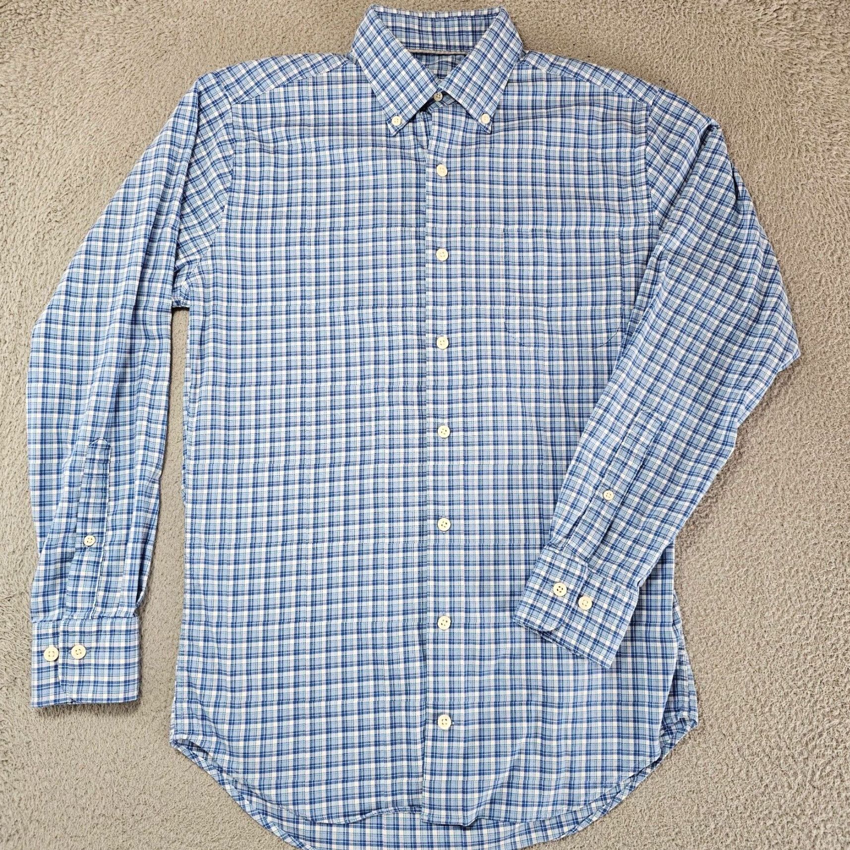 Peter Millar Peter Millar Shirt Mens Small Crown Lite Sport Blue Check Wilson Cotton Stretch Size US S / EU 44-46 / 1 - 2 Thumbnail