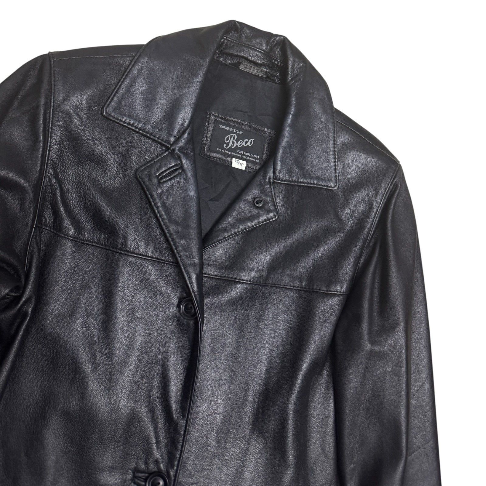 Vintage VINTAGE BECO LEATHER Business Casual Trench Jacket Coat XS Size XS / US 0-2 / IT 36-38 - 3 Thumbnail