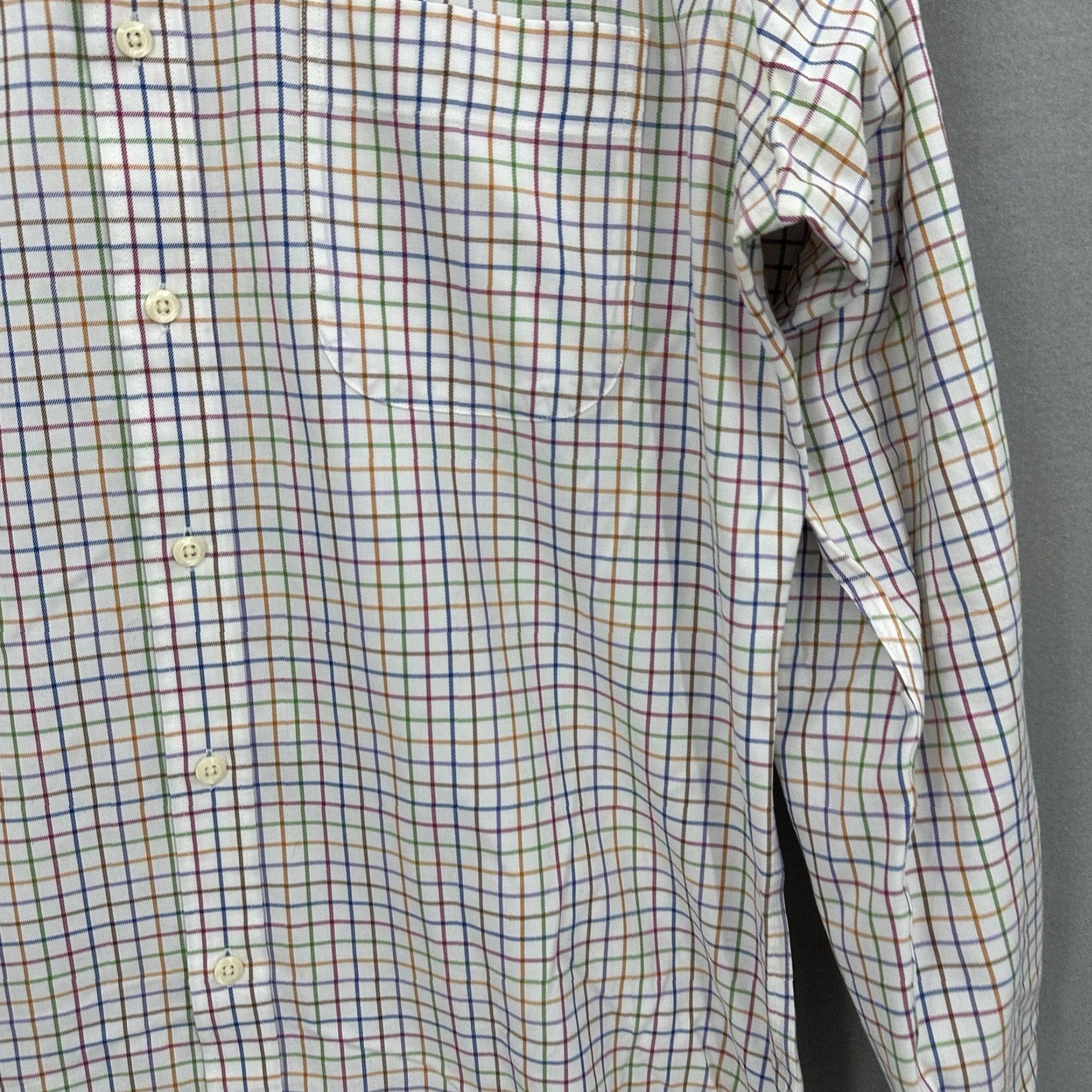 Peter Millar Peter Millar Shirt Mens Medium Windowpane Check Button Front Long White Size US M / EU 48-50 / 2 - 6 Thumbnail