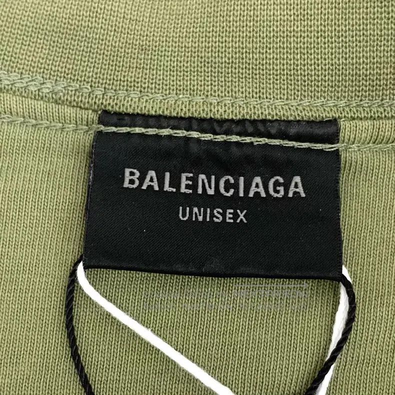 Balenciaga Balenciaga Green Logo Letter Embroidered Cotton Crew Neck Size US S / EU 44-46 / 1 - 5 Thumbnail