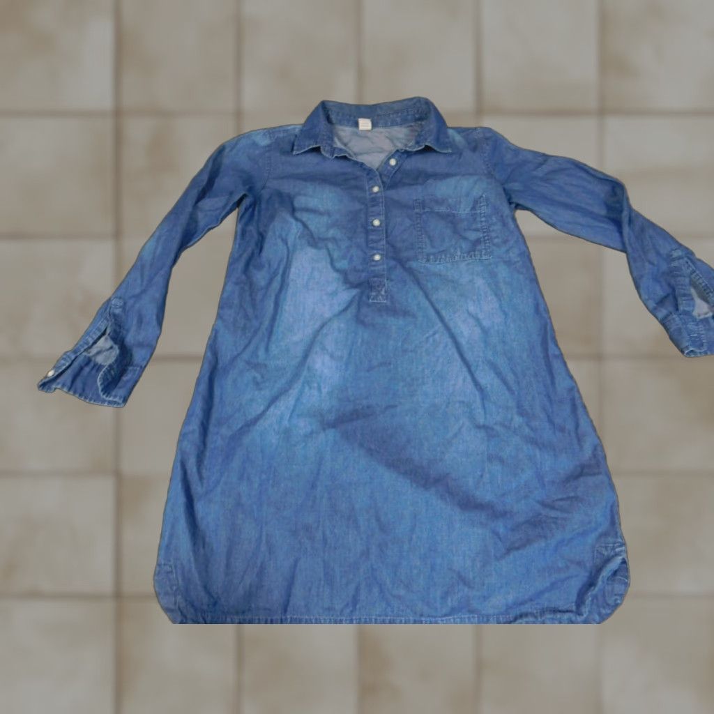 Old Navy Old Navy Blouse Tunic Shirt Denim Blue S Womens Size S / US 4 / IT 40 - 1 Thumbnail