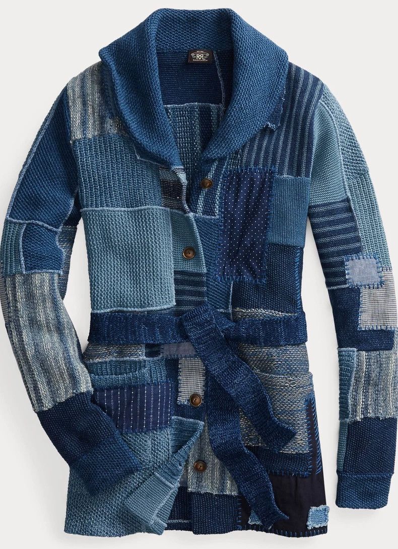 RRL Ralph Lauren Women's retro blue dyed Baijia fabric pat