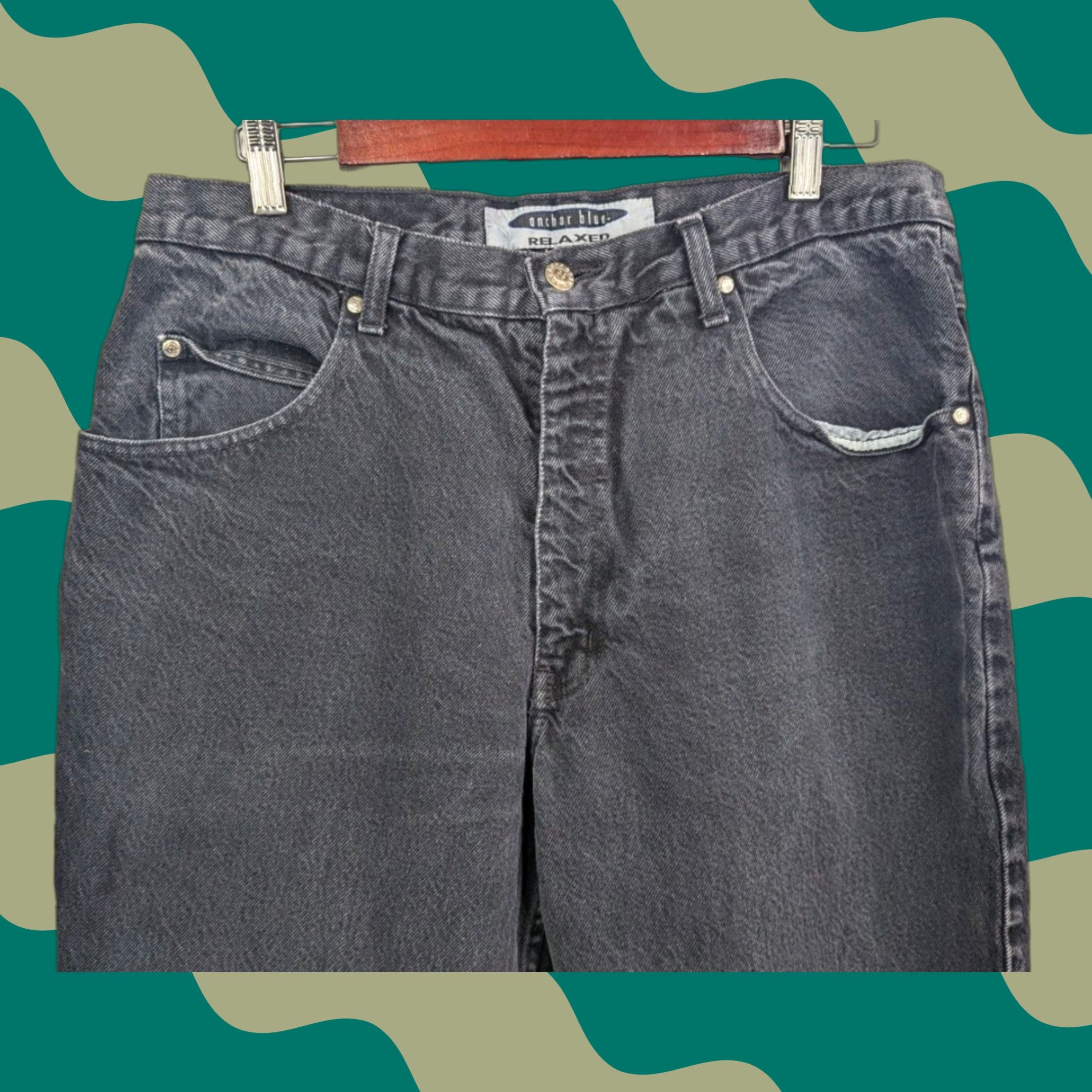 Anchor Blue VINTAGE Anchor Blue Jeans Men 34 Relaxed Fit 29 Inseam Black 90s Grunge Skater Straight Denim Size US 34 / EU 50 - 1 Thumbnail