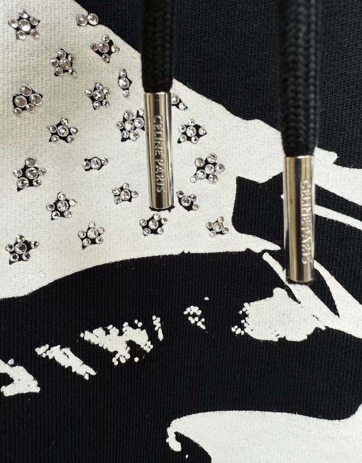 Celine CELINE 100% Cotton Rhinestone Hooded Sweatshirt J30 Size US L / EU 52-54 / 3 - 3 Thumbnail