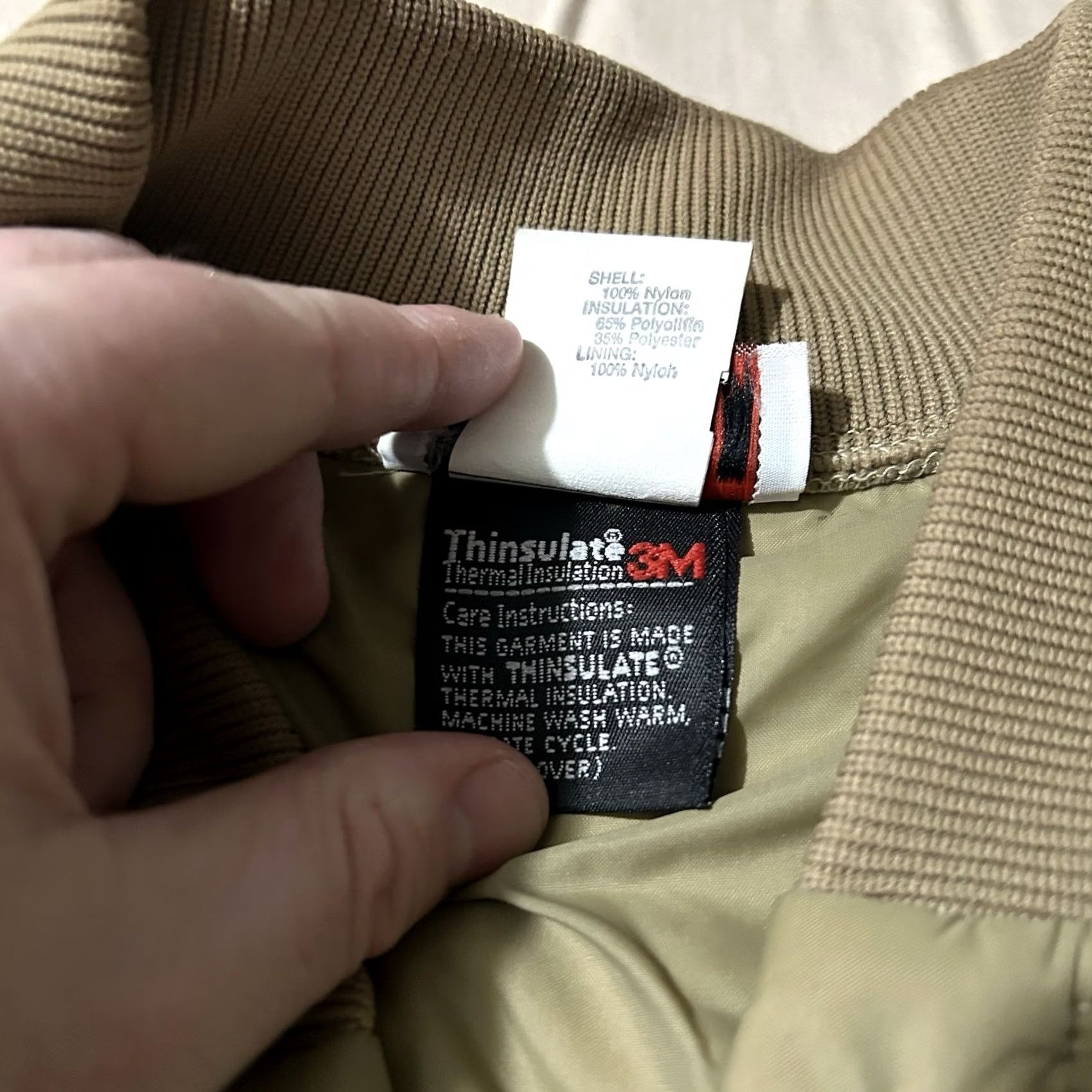 Orvis VINTAGE Orvis Nylon Thinsulate Bomber Jacket L Men Tan 80s Size US L / EU 52-54 / 3 - 6 Thumbnail