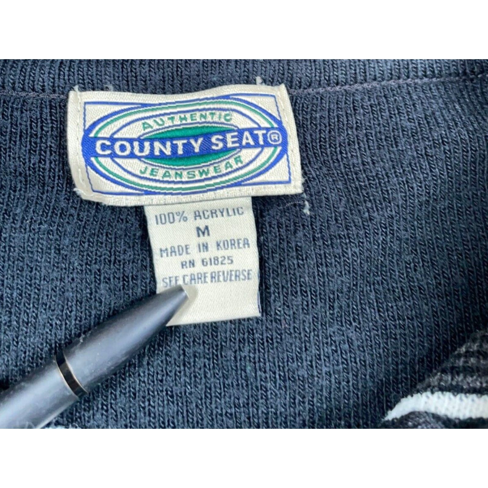 Vintage VINTAGE County Seat 1/4 Zip Sweater Adult Medium Black Striped Lightweight Knit 90s Hipster Mens Size US M / EU 48-50 / 2 - 4 Thumbnail