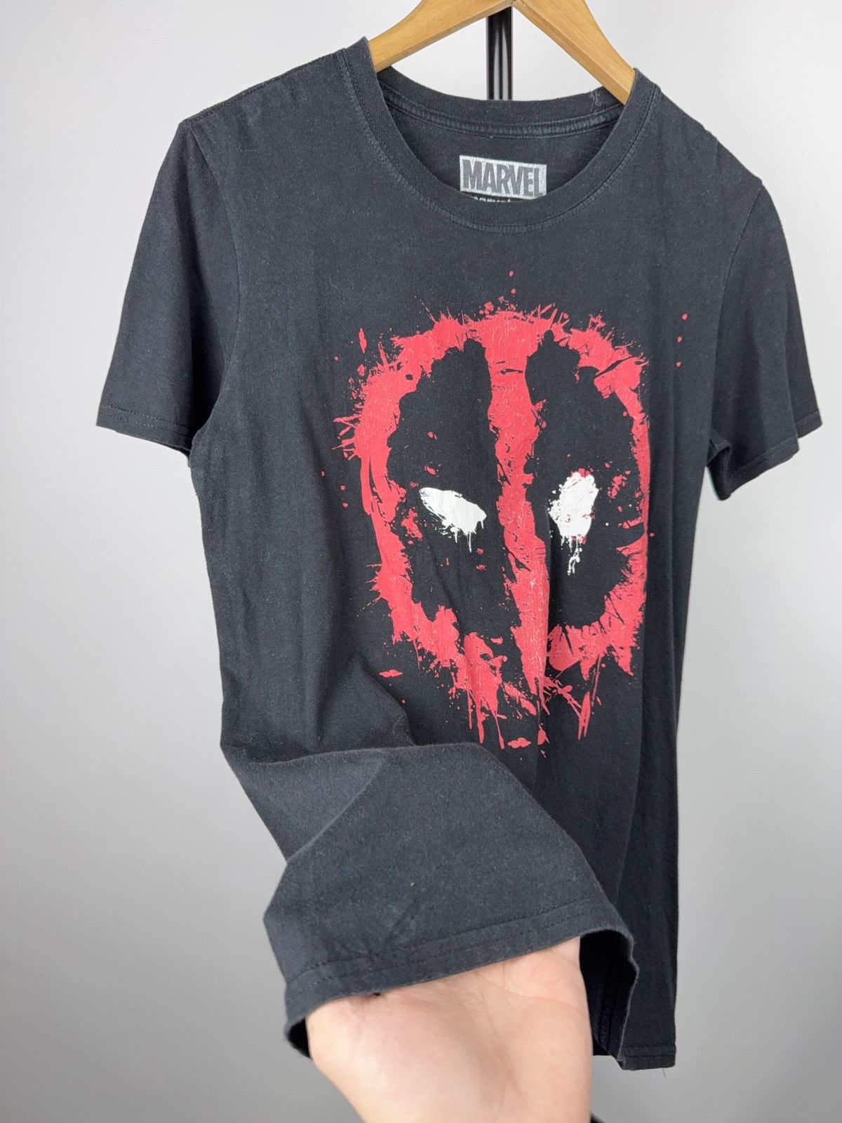 Marvel Comics 00s Marvel Deadpool Splatter Logo Graphic Tee Black Shirt Size US M / EU 48-50 / 2 - 3 Thumbnail