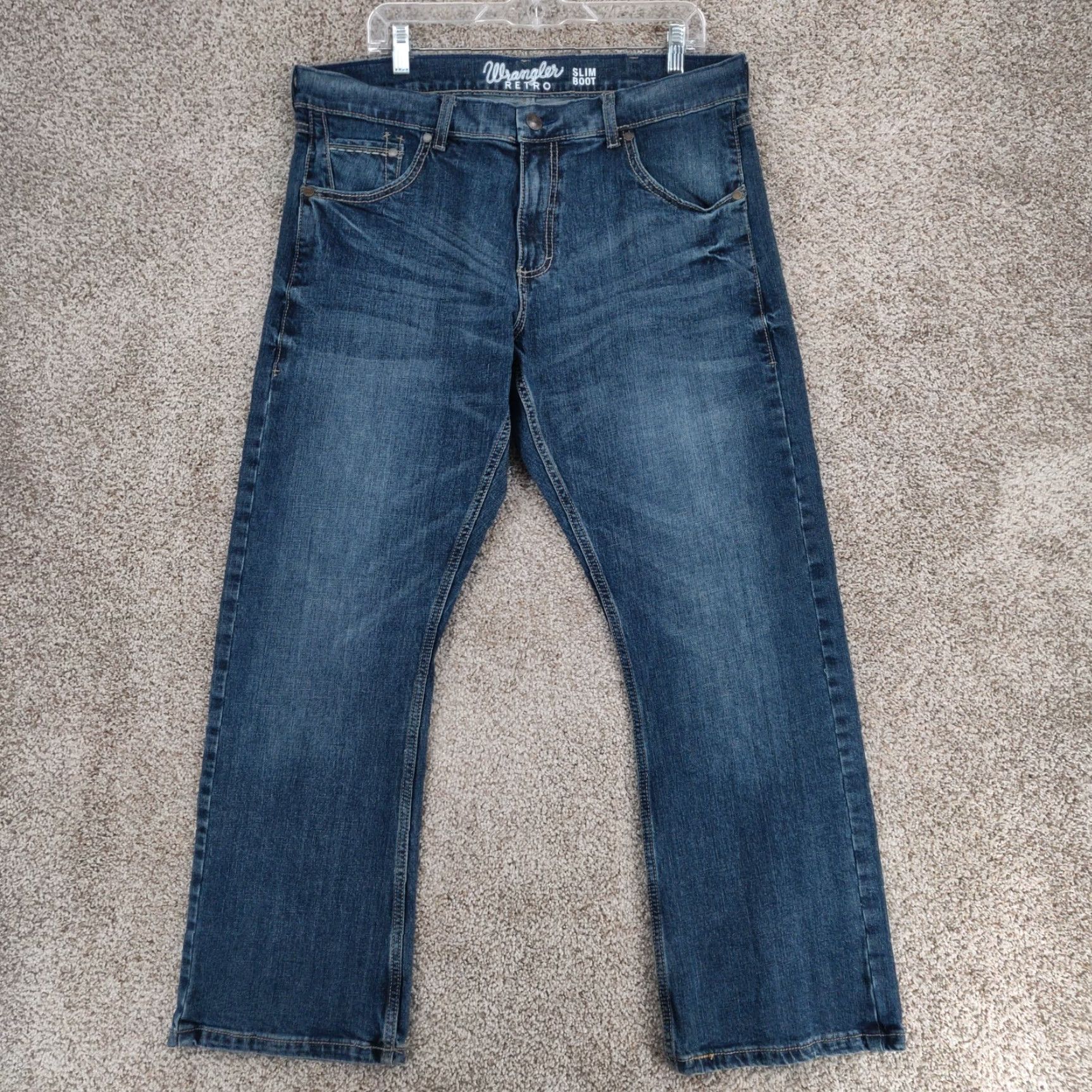 Wrangler Wrangler Retro Slim Boot Jeans Mens 36X30 Blue Western Cowboy Work Size US 36 / EU 52 - 2 Thumbnail