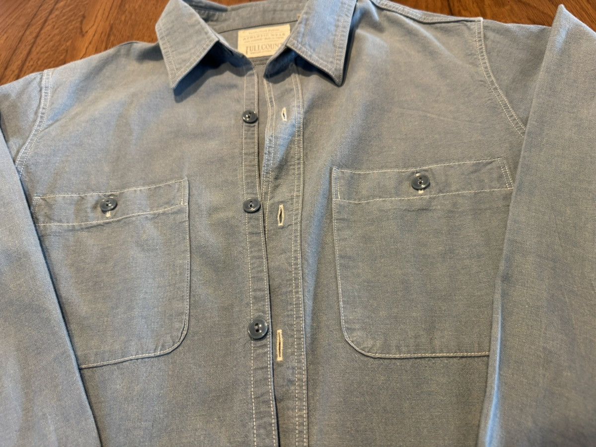 Full Count & Co. Fullcount 4810 basic chambray shirt - blue - size 40 Size US L / EU 52-54 / 3 - 2 Thumbnail