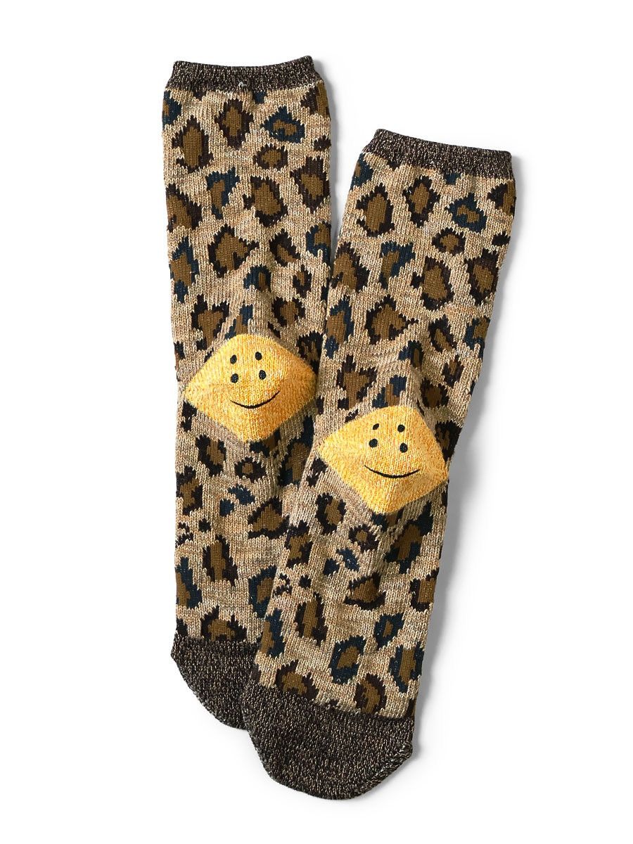 Kapital Kapital Leopard RAINBOWY HAPPY HEEL SOCKS Size ONE SIZE - 1 Thumbnail