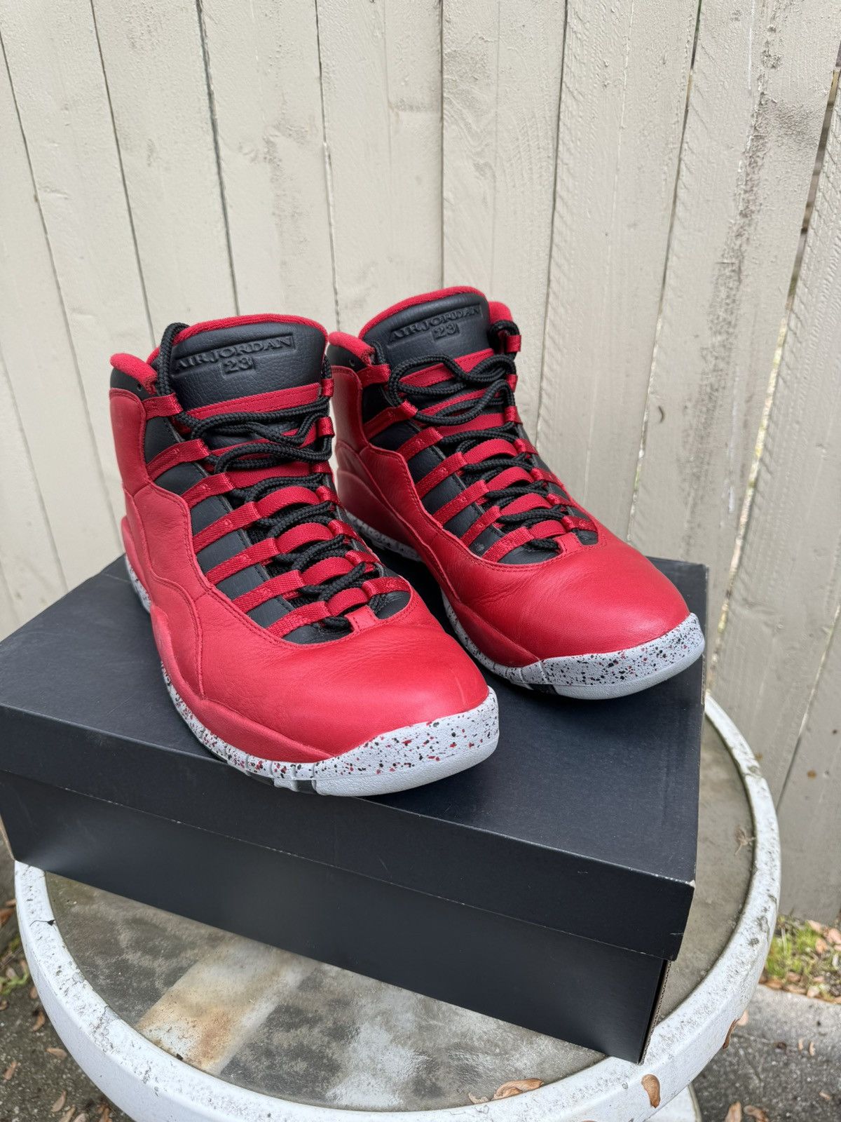 image of Air Jordan 10 Retro 30Th Bulls Over Broadway Shoes in Black/Red, Men's (Size 11)