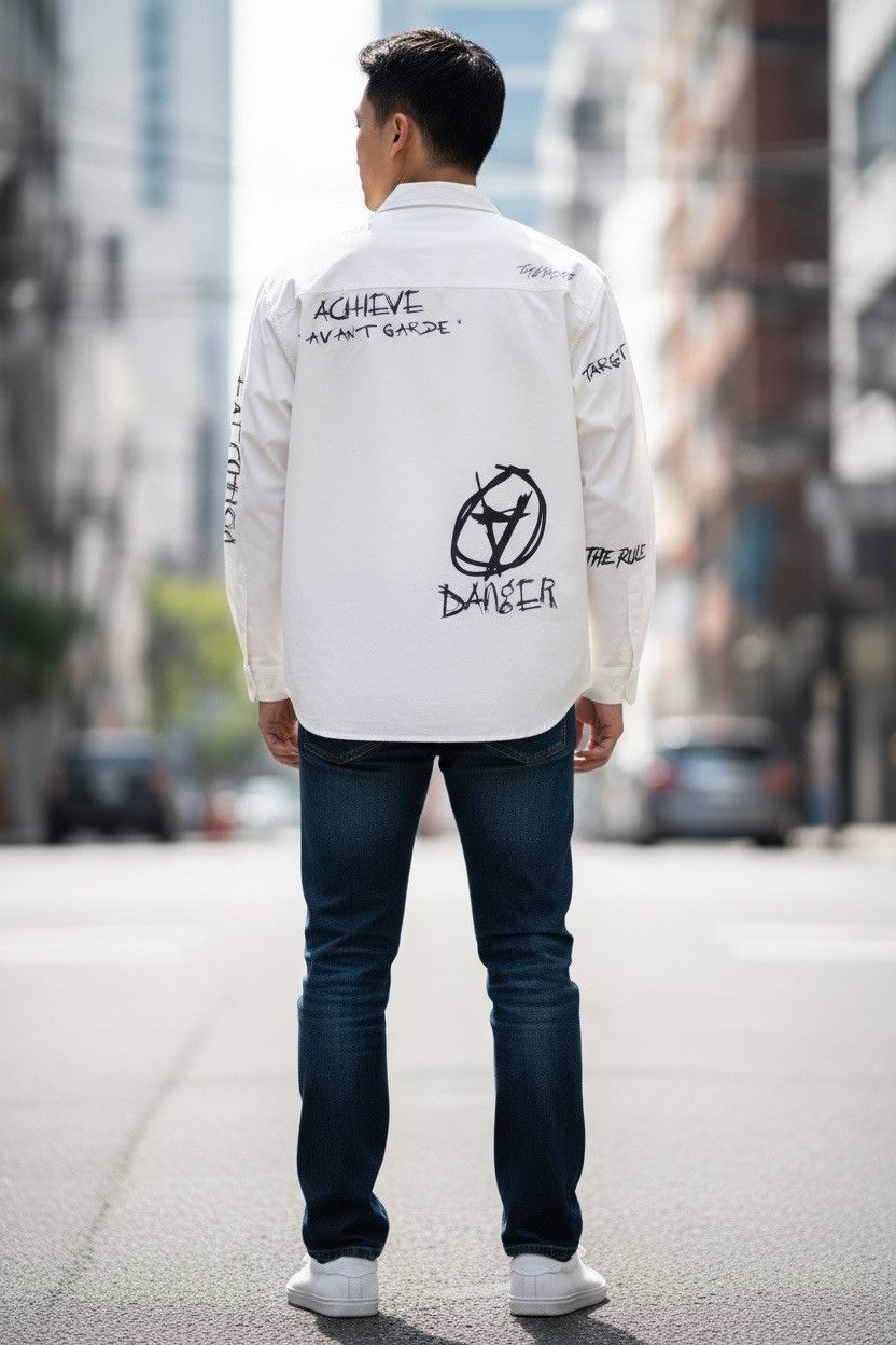 Japanese Brand SEDITIONARIES ANARCHY LONGSLEEVE BUTTON UP SHIRT 2ND ARCHIVE Size US XL / EU 56 / 4 - 4 Thumbnail