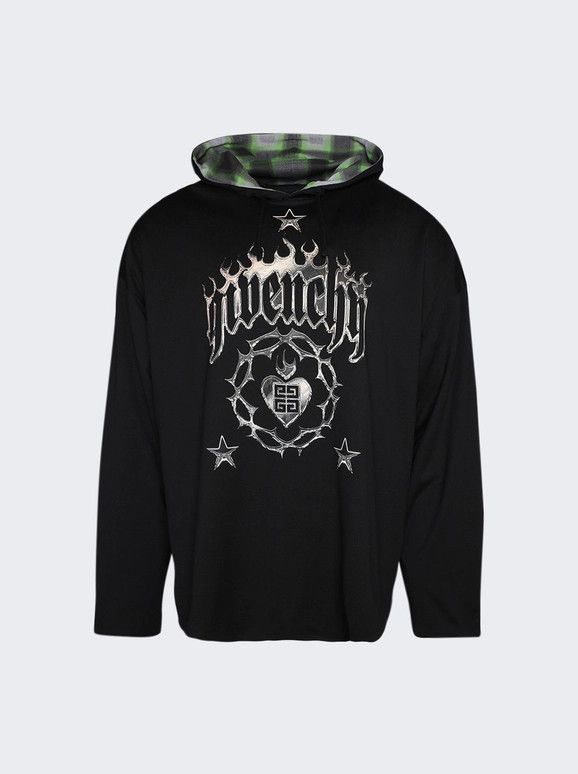 Givenchy o1mle0326 Graphic Vintage Hoodie in Black Size US XXL / EU 58 / 5 - 1 Thumbnail