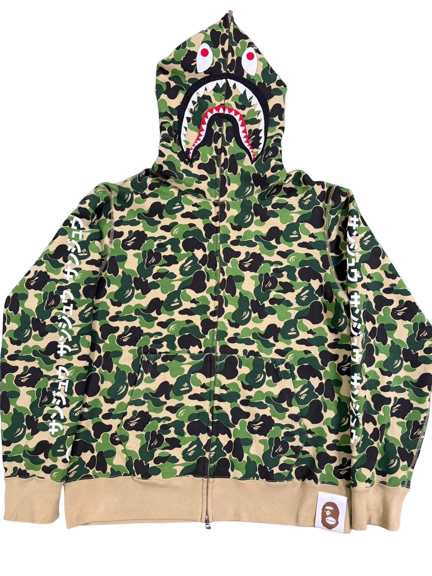 Bape Bape ABC Camo Hello Kitty Shark Zip Up Hoodie Green Size XL