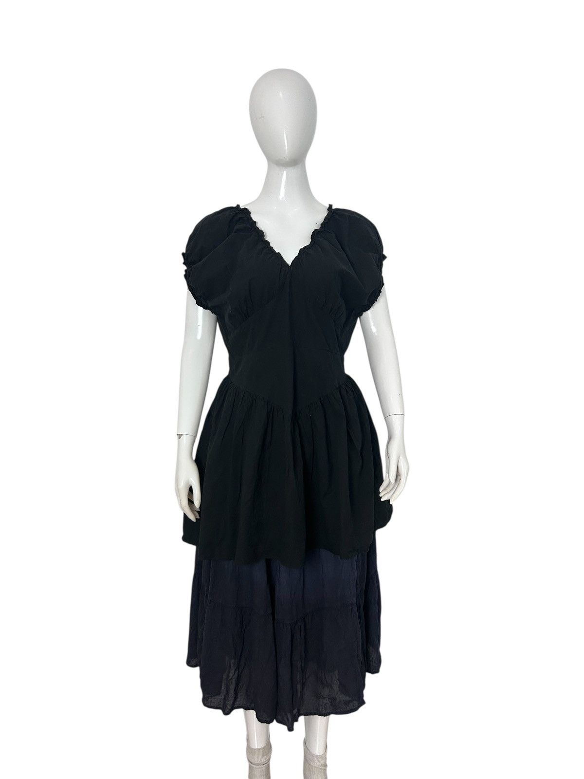 Japanese Brand Vintage Y2K Black Puff Sleeve Tunic Dress Top Avant Garde Size L / US 10 / IT 46 - 1 Thumbnail