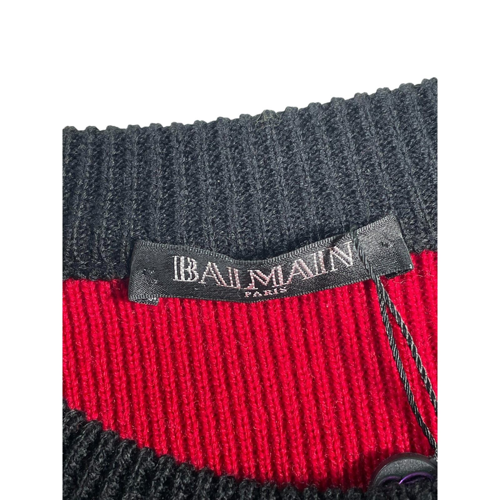 Balmain Balmain Red Emblem Knit Crewneck Size XL / US 12-14 / IT 48-50 - 3 Thumbnail
