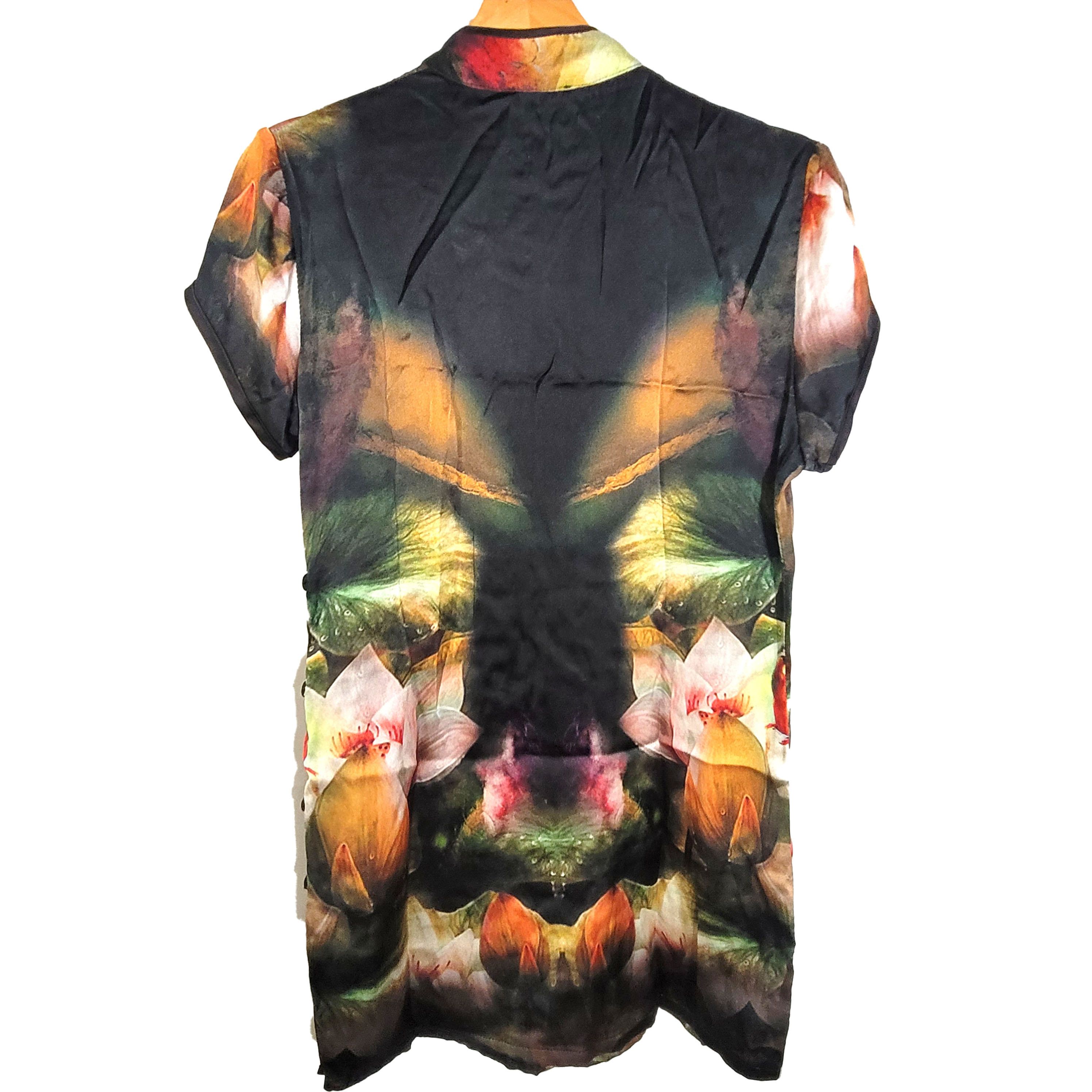 Other Women's Silk Size XS Short Sleeve Top Shirt SBK147 Size XS / US 0-2 / IT 36-38 - 2 Thumbnail
