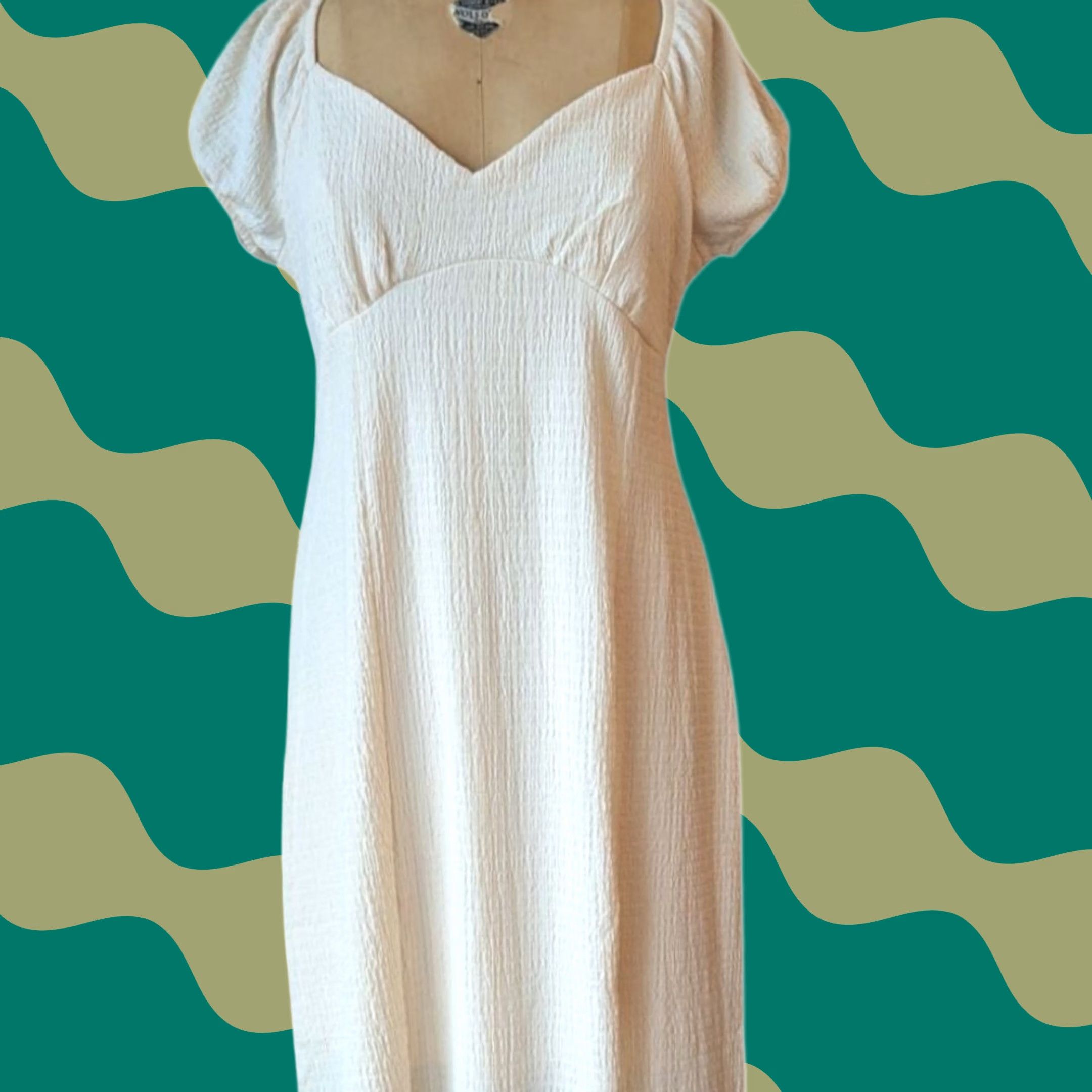 Almost Famous Almost Famous Cream Midi Dress Shirt? Actually no. Size 36" / US 14 / IT 50 - 1 Thumbnail