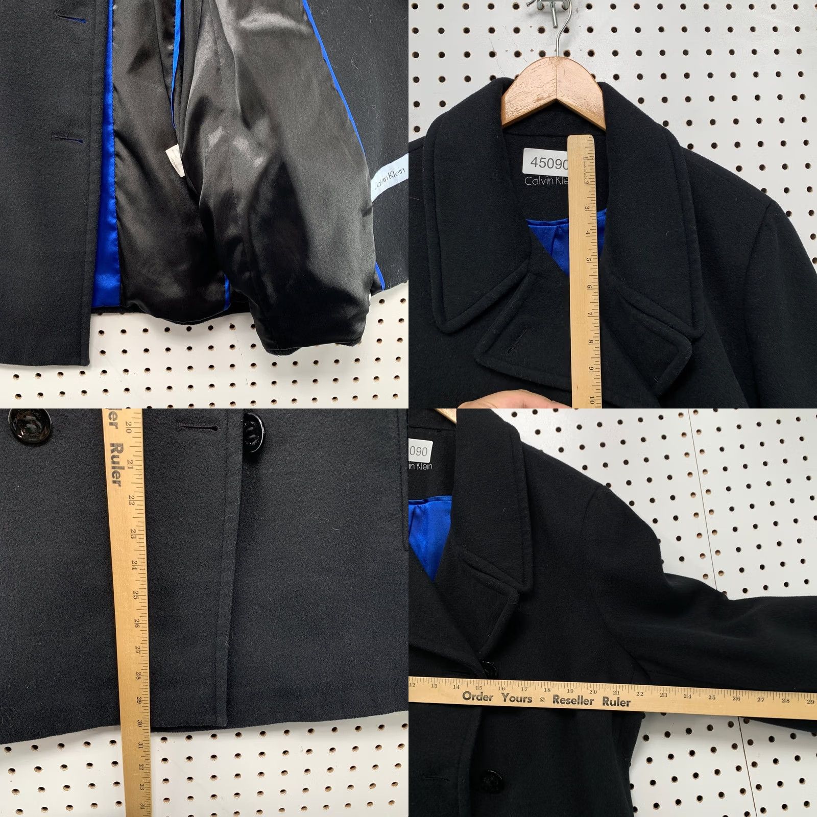 Calvin Klein Calvin Klein Wool Cashmere Coat Womens XL Black Double Breasted Peacoat Coat Size XL / US 12-14 / IT 48-50 - 8 Thumbnail