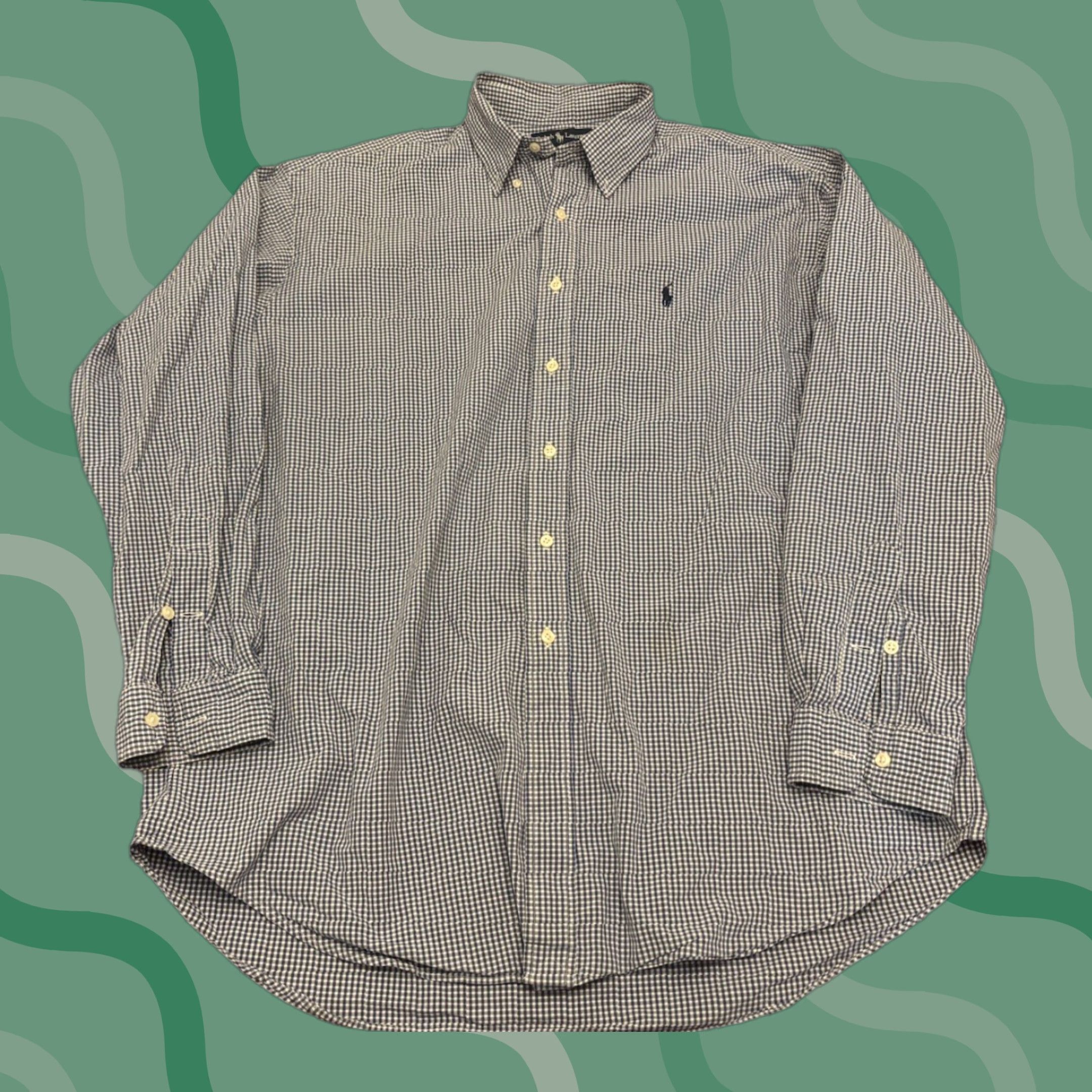 Ralph Lauren VINTAGE Ralph Lauren Shirt Mens XL Blue Plaid Button Up Pony Logo Blake Button-Down Collar Button-Up Casual Travel Workwear Size US XL / EU 56 / 4 - 1 Thumbnail