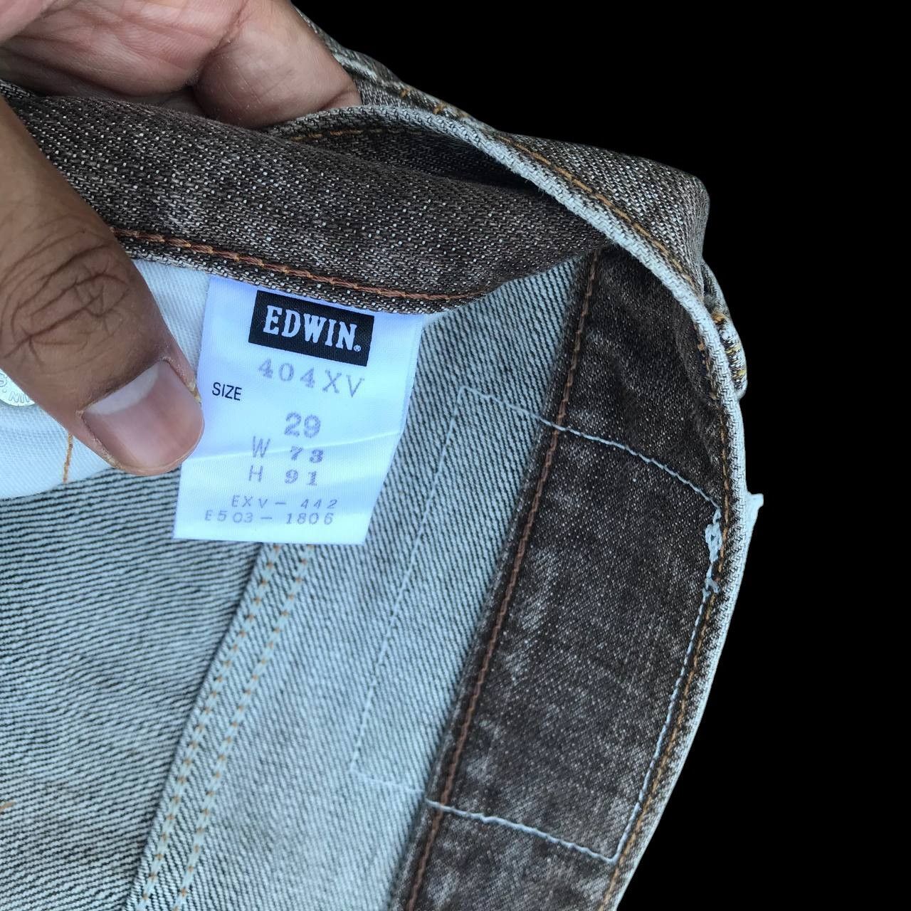 Edwin × Vintage JAPAN VINTAGE EDWIN EXCLUSIVE Faded Brown Distressed W29x32 Size US 29 - 5 Thumbnail