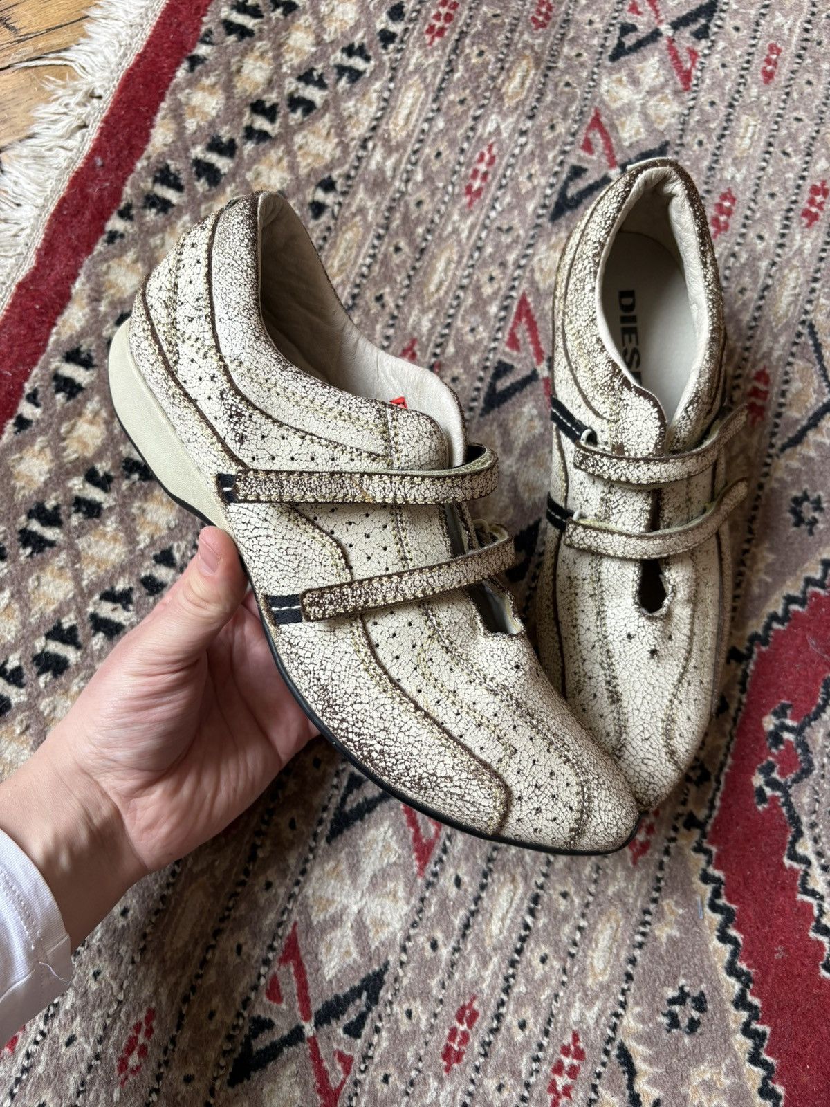 Diesel Rare VINTAGE DIESEL RELEVE Cracked Leather Sneakers EUR 40 | Grailed