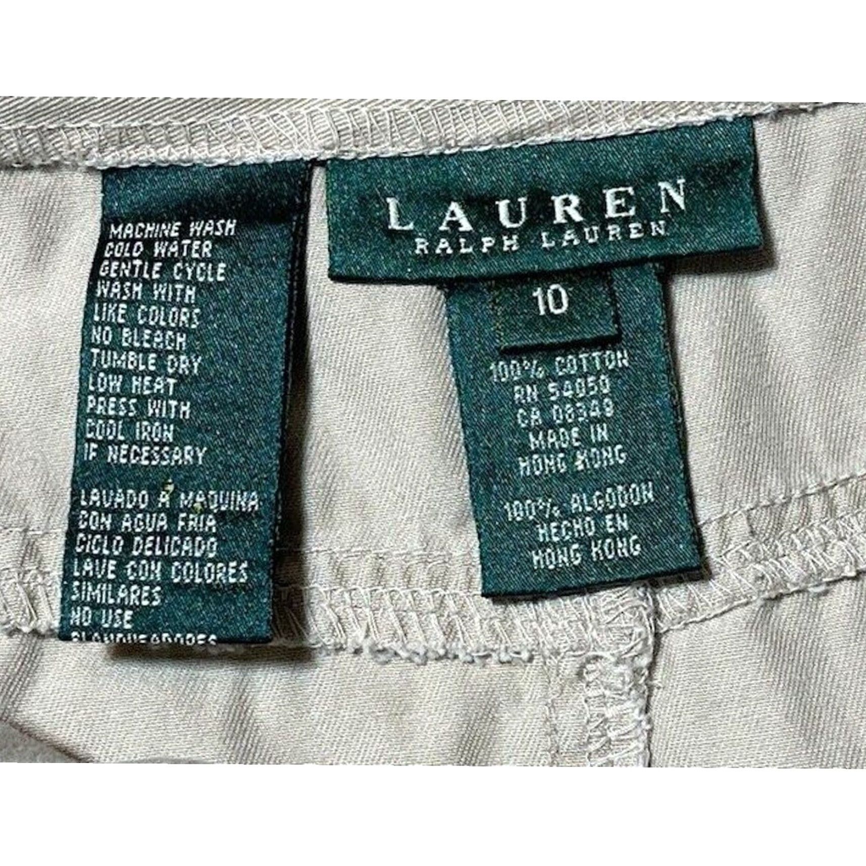 Ralph Lauren VINTAGE Lauren Ralph Lauren Skirt Chino 10 Preppy Old Money Country Club Women Short Pencil Zip Buckle Button Slit Cadets? Size 32" / US 10 / IT 46 - 5 Thumbnail