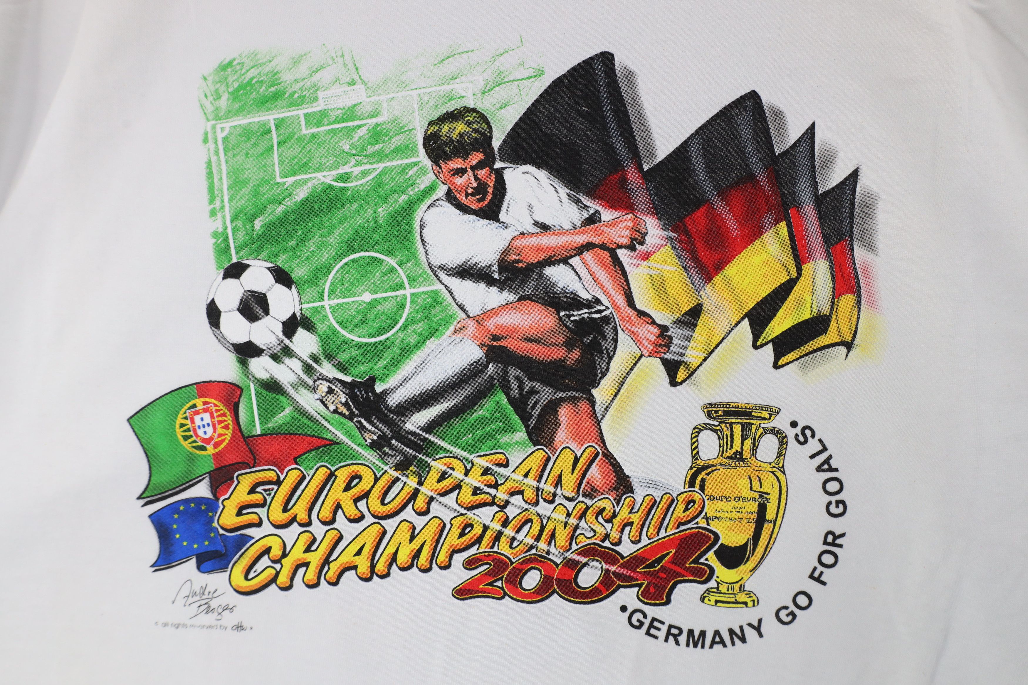 Vintage Vintage Y2K Euro Championships Soccer Futbol Ringer T-Shirt Size US XL / EU 56 / 4 - 4 Thumbnail