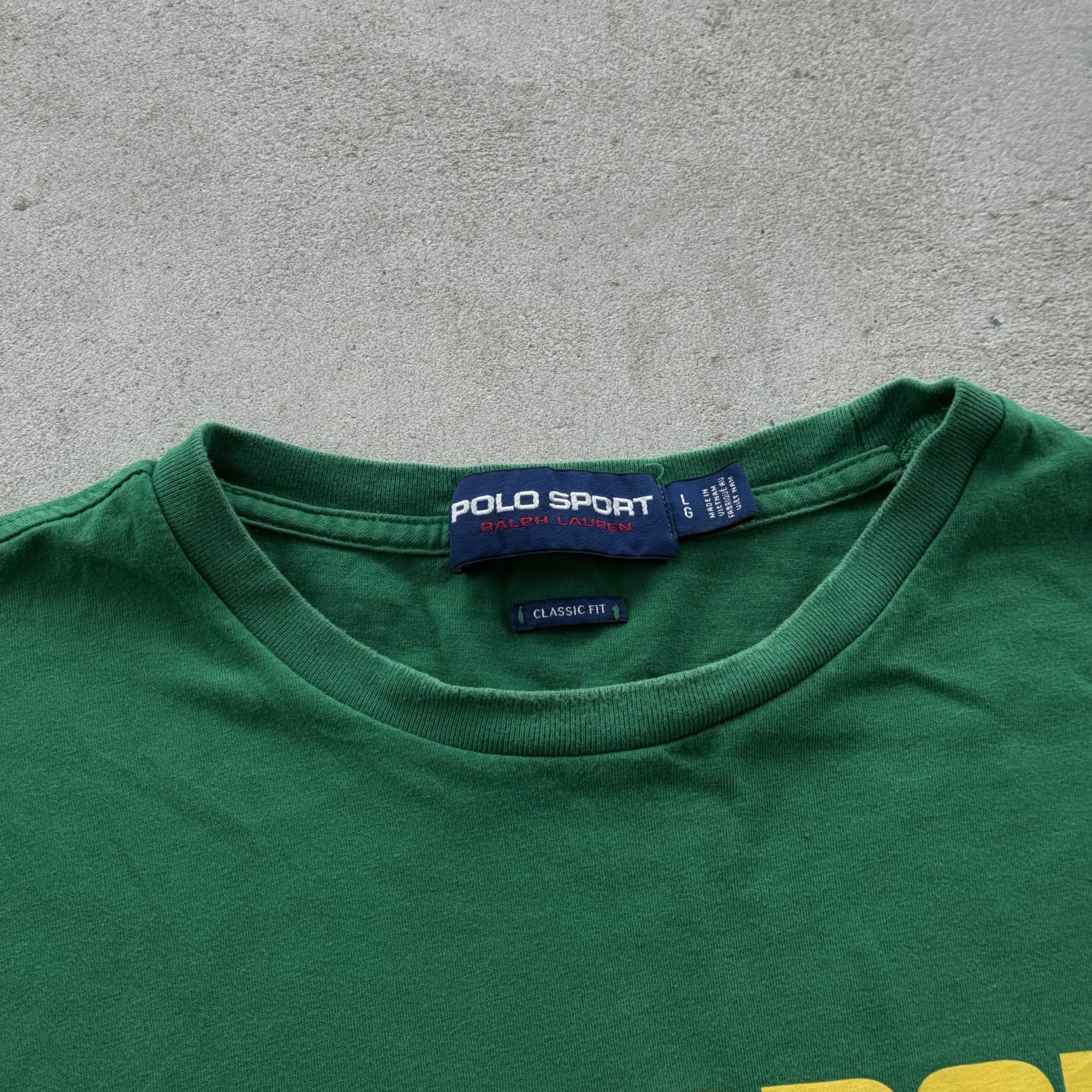 Polo Ralph Lauren Vintage Polo Sport Ralph Lauren Green Big Logo T Shirt Size US L / EU 52-54 / 3 - 4 Thumbnail