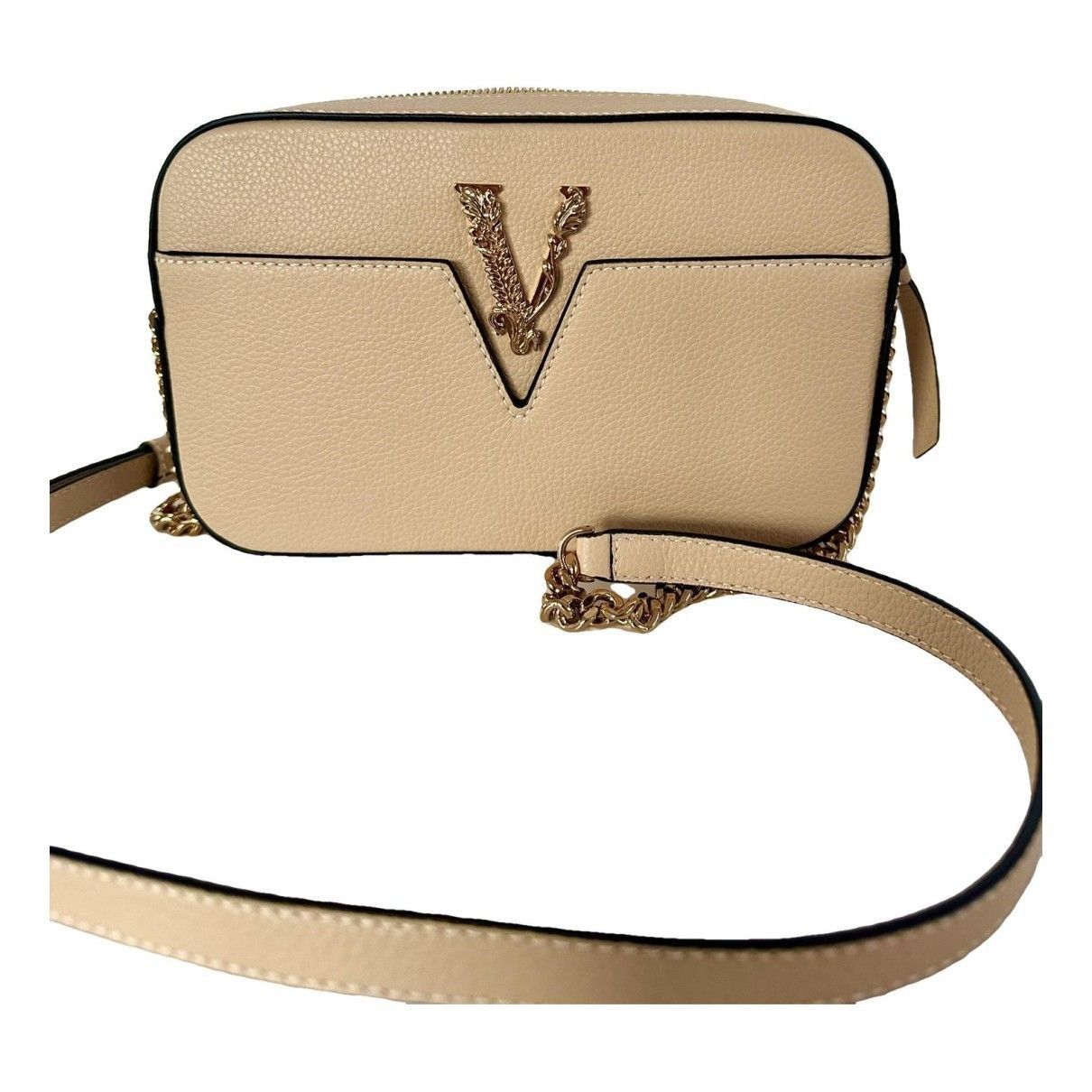 image of Beige Leather Virtus Versace Handbag, Women's