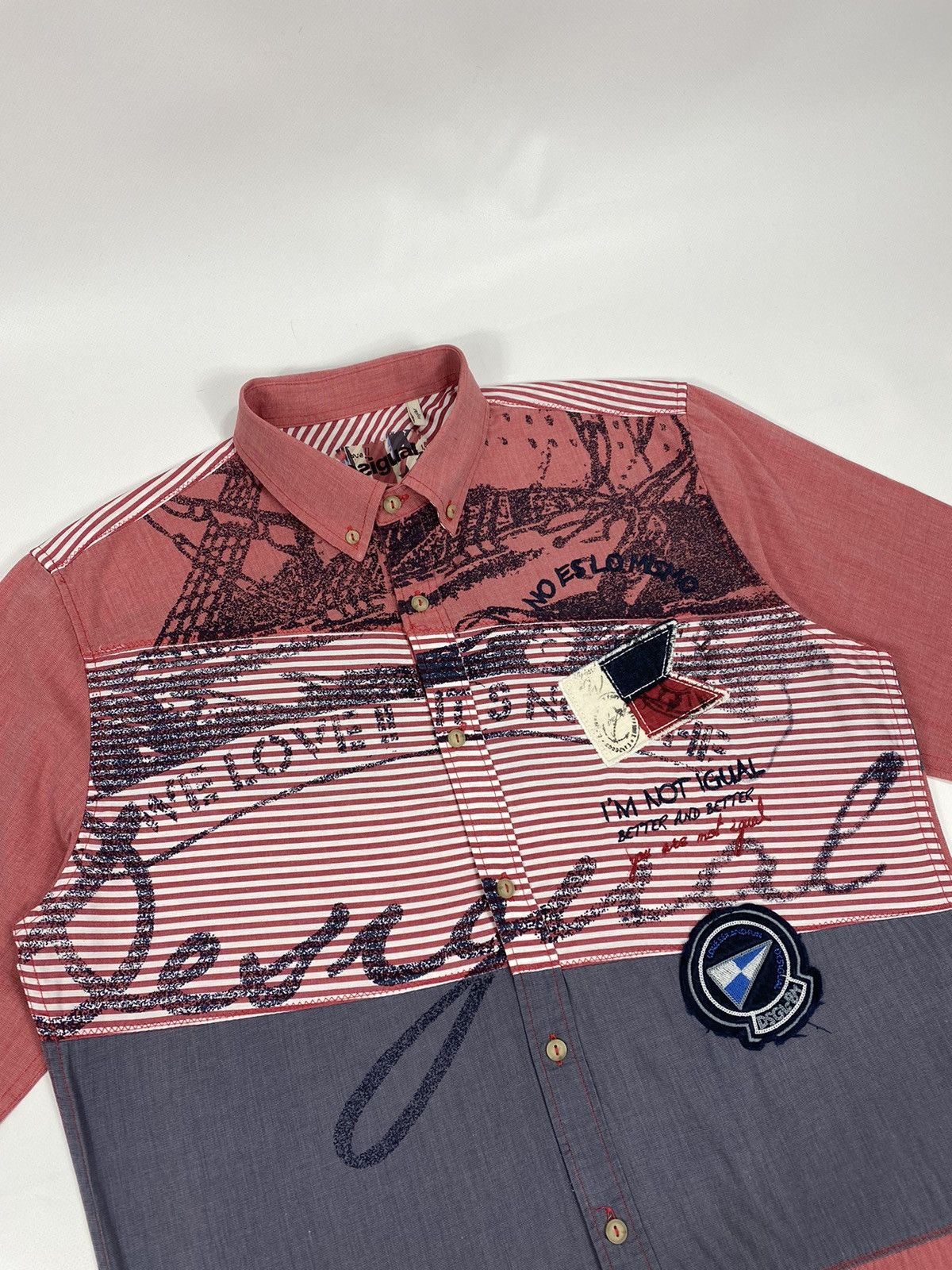 Desigual 🔥LASTDROP🔥 Desigual Big Logo Color Block Striped We Love It Size US L / EU 52-54 / 3 - 6 Thumbnail